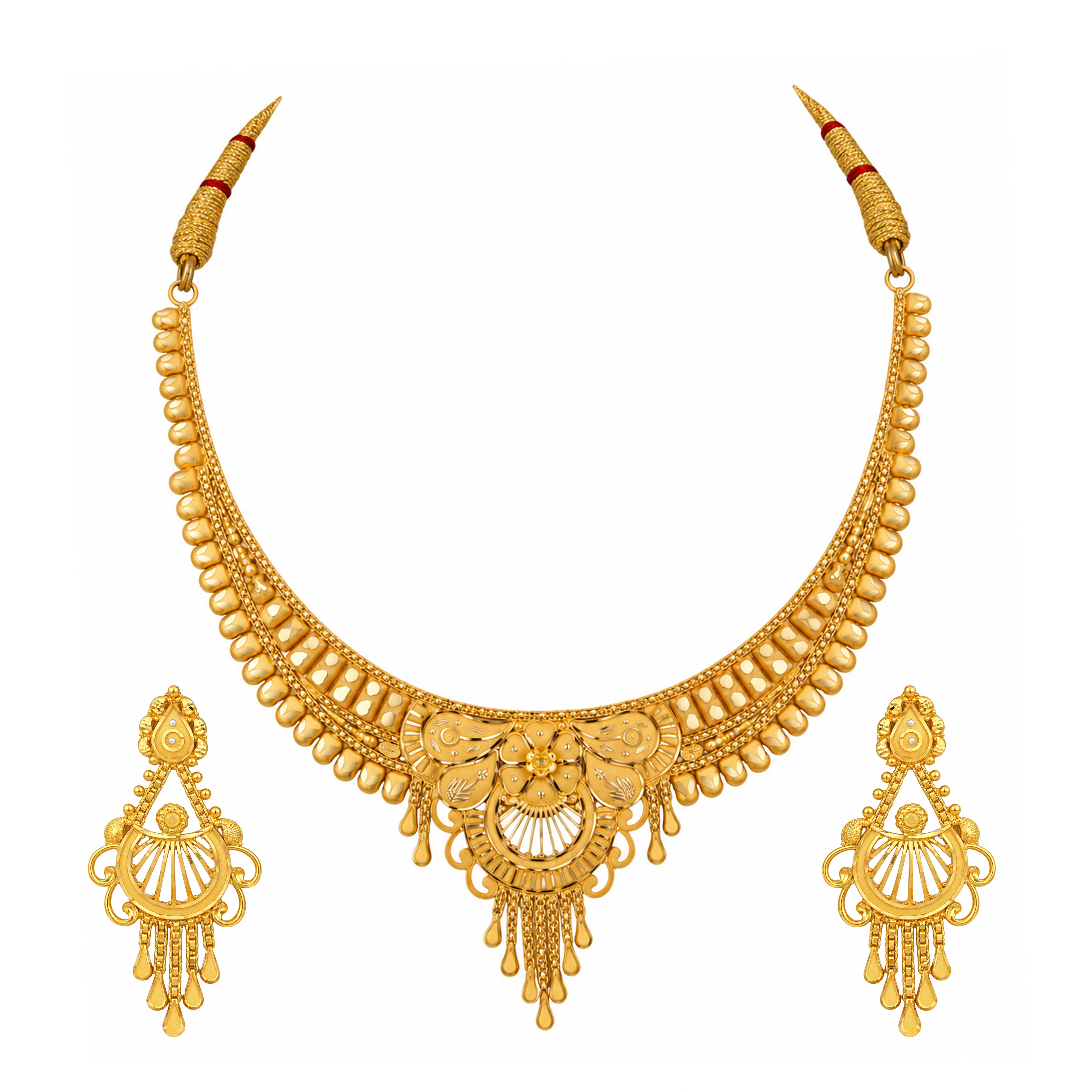 Regal Gulzar Gold Short Necklace Earring Set
