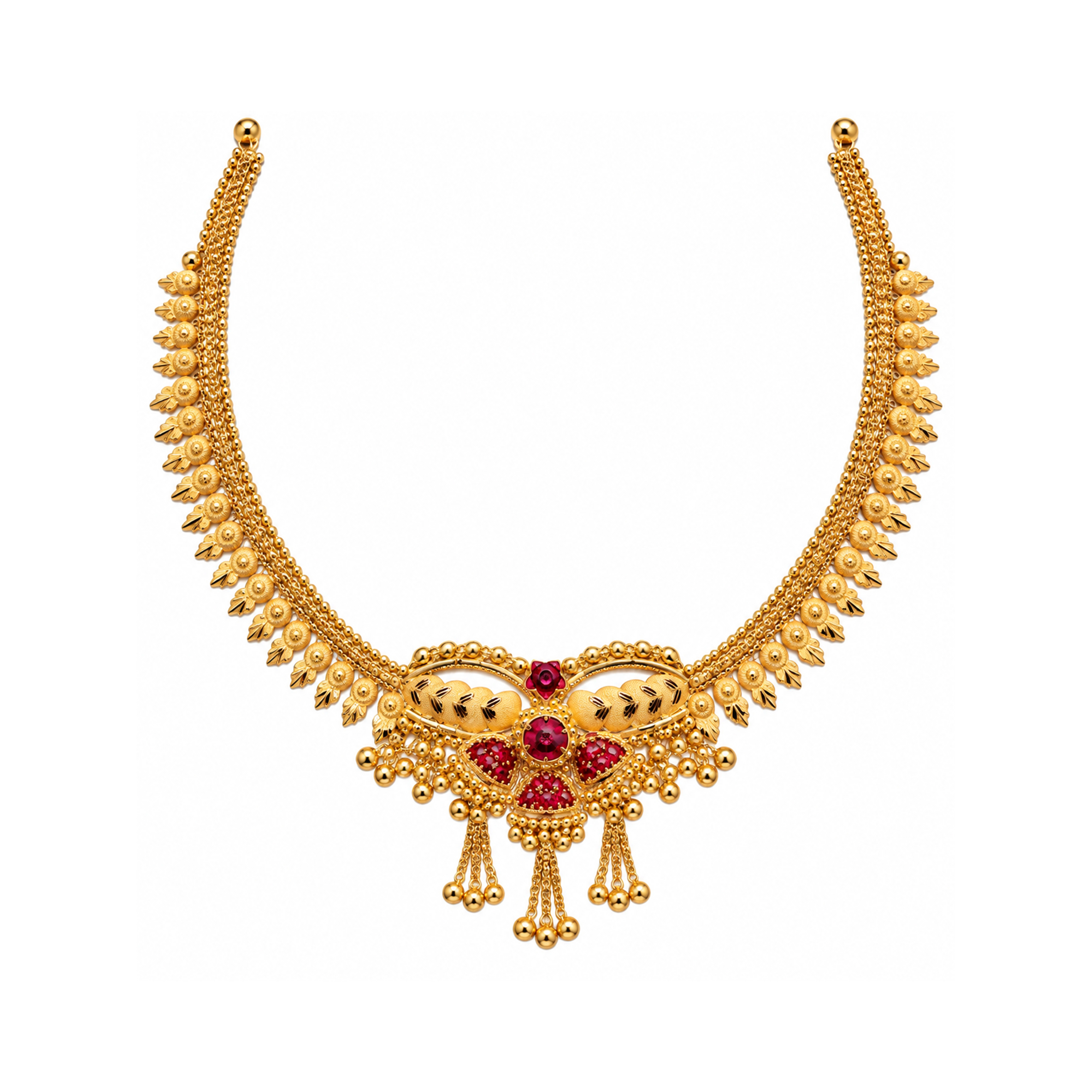 The GSS052110472 Gold Short Necklace Set