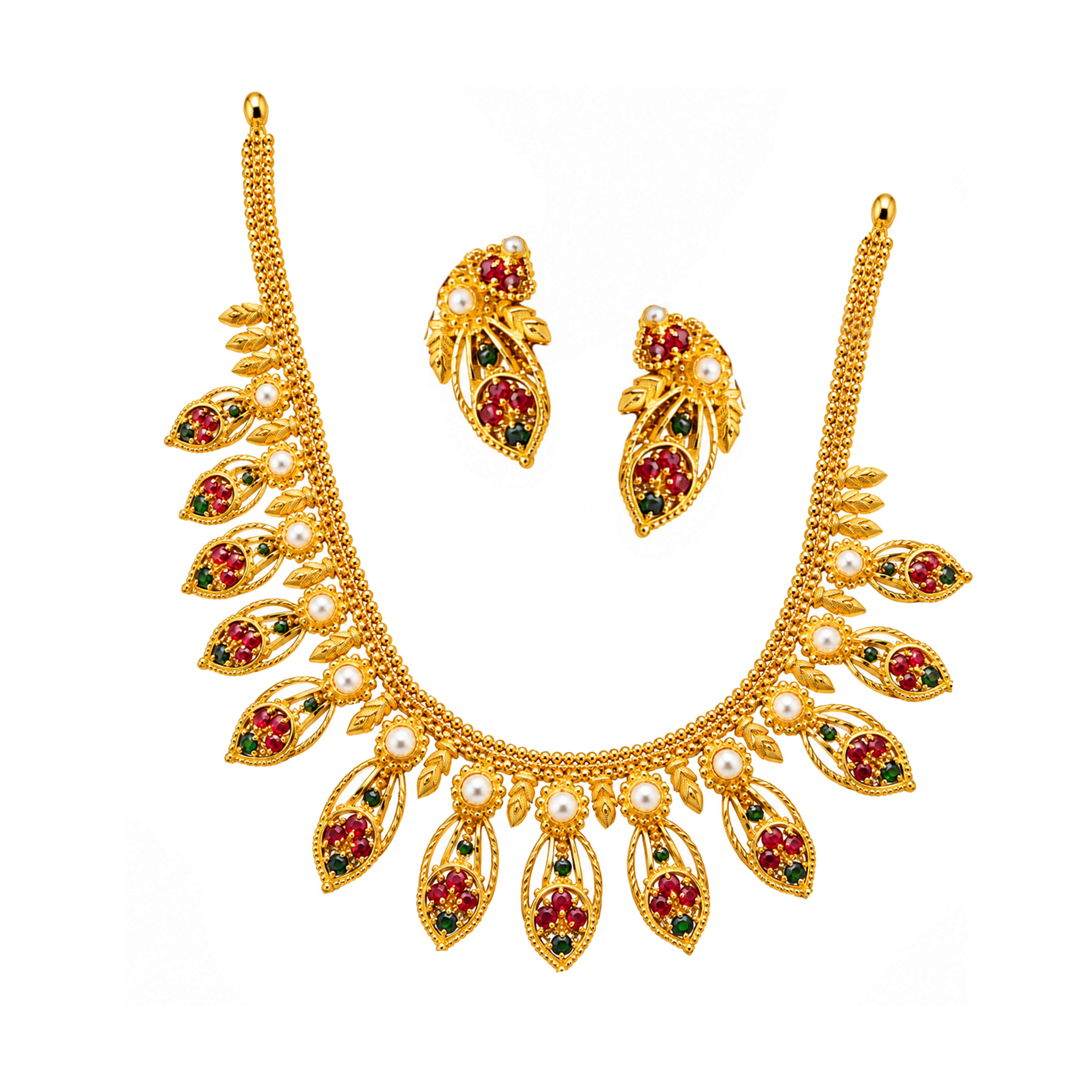 The GSS052110475 Gold Short Necklace Set