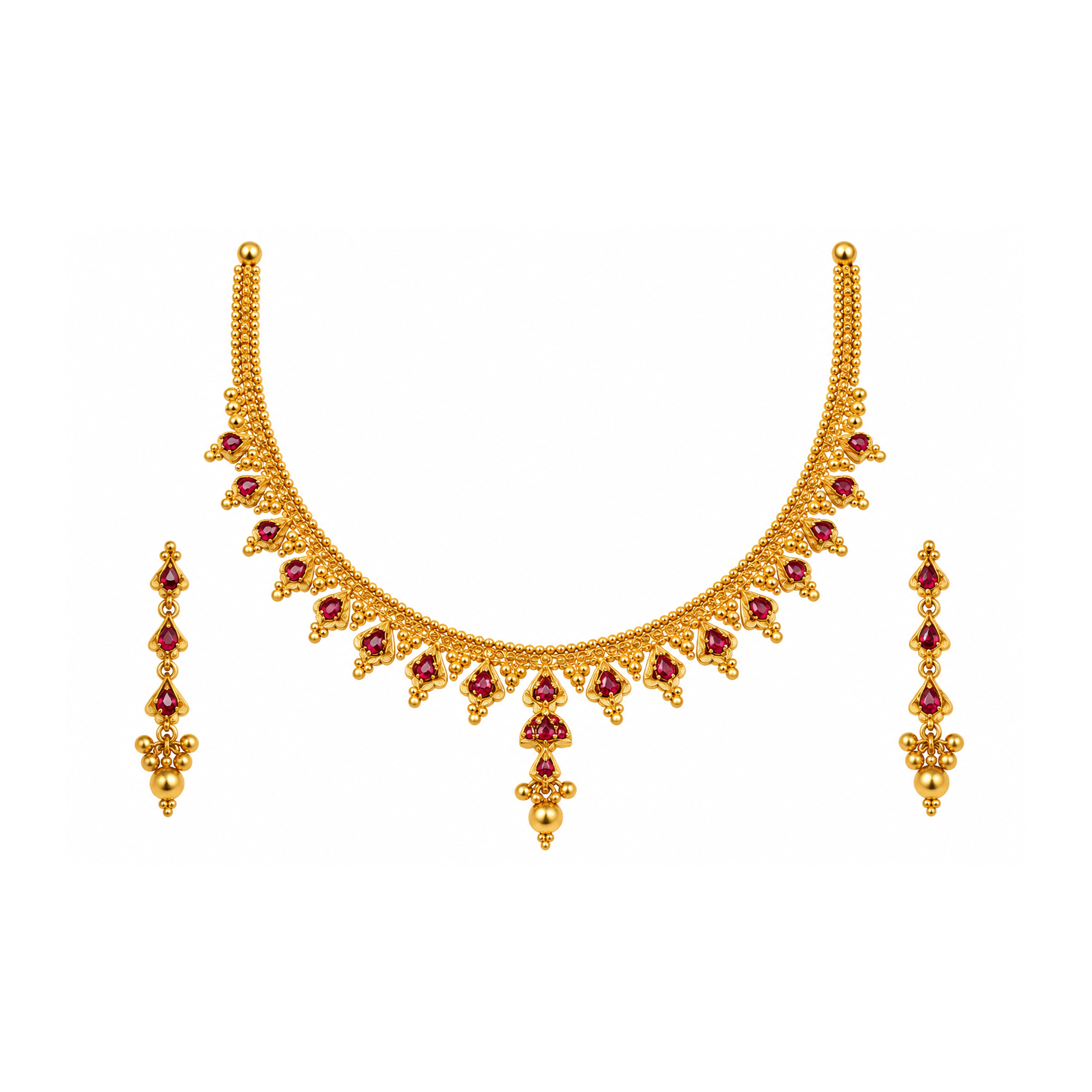 The GSS052110478 Gold Short Necklace Set