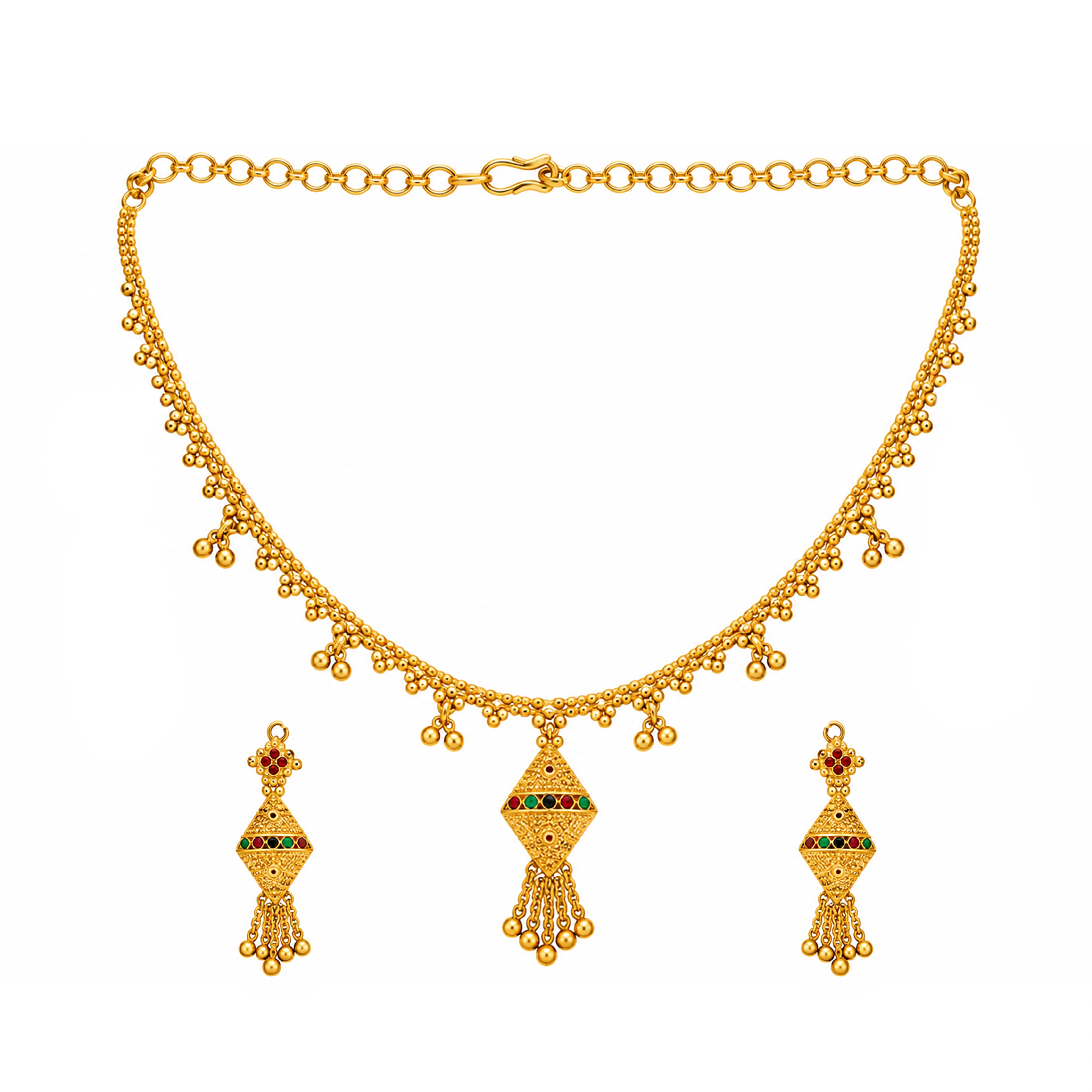 The GSS052110483 Gold Short Necklace Set
