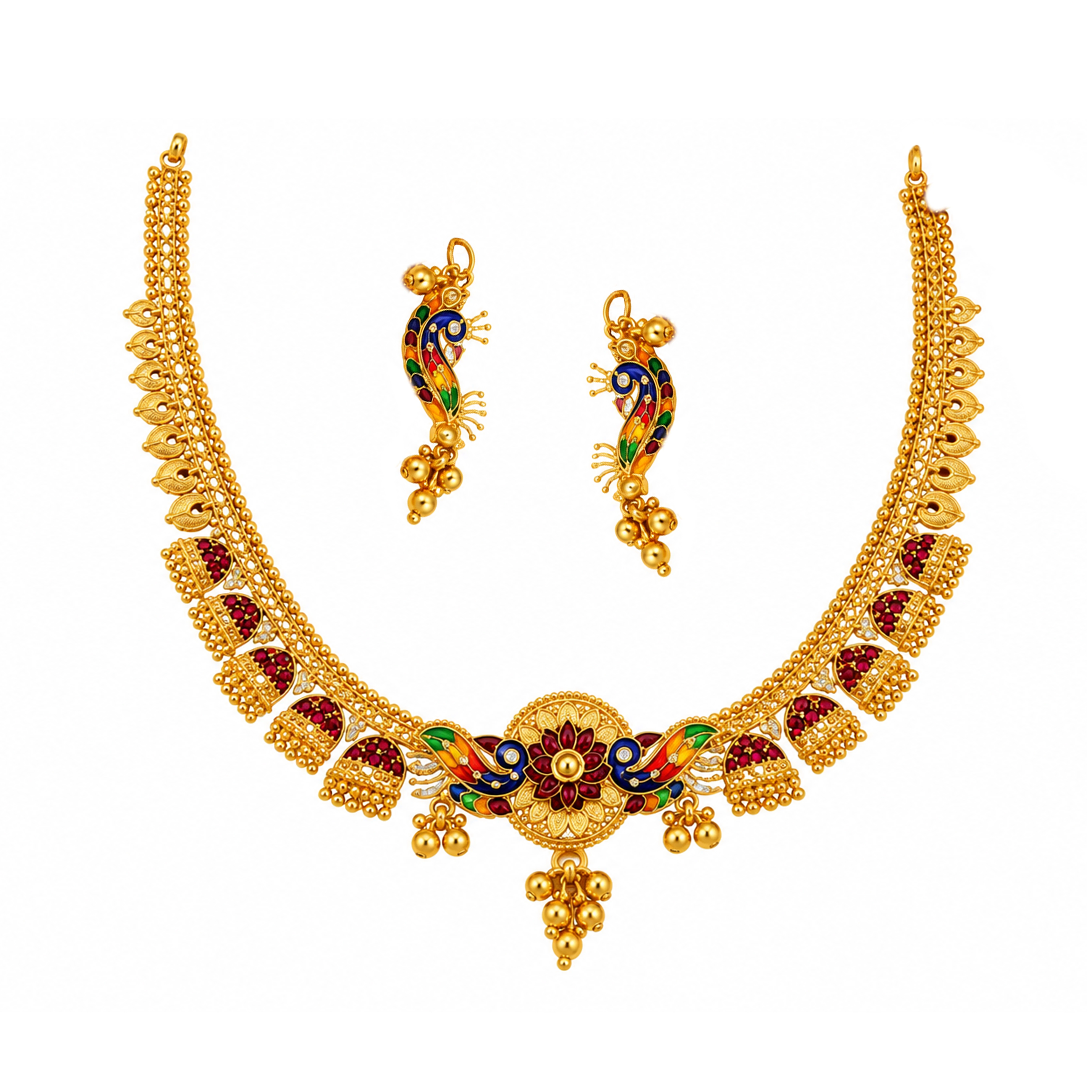 The GSS052110487 Gold Short Necklace Set