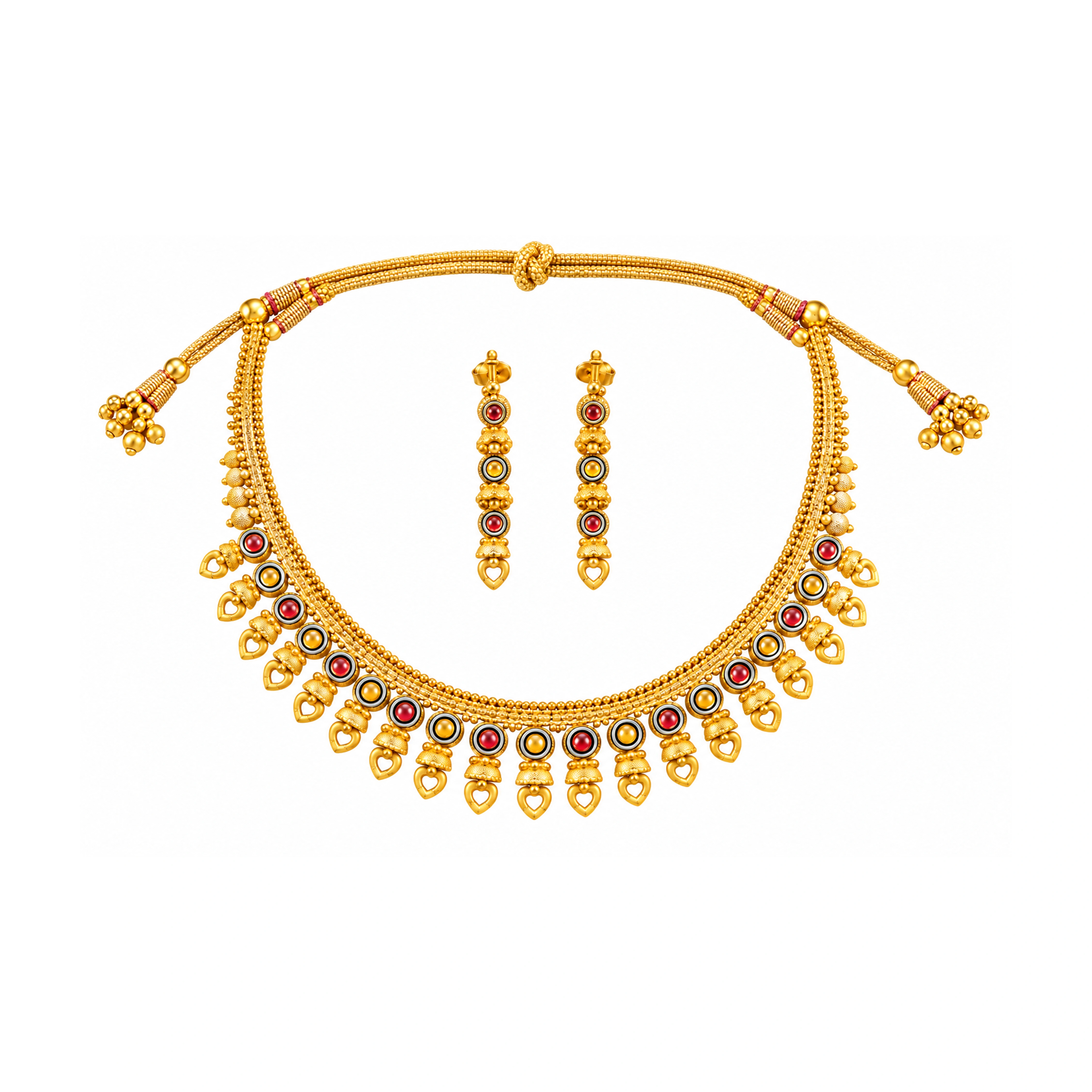 The GSS052110491 Gold Short Necklace Set
