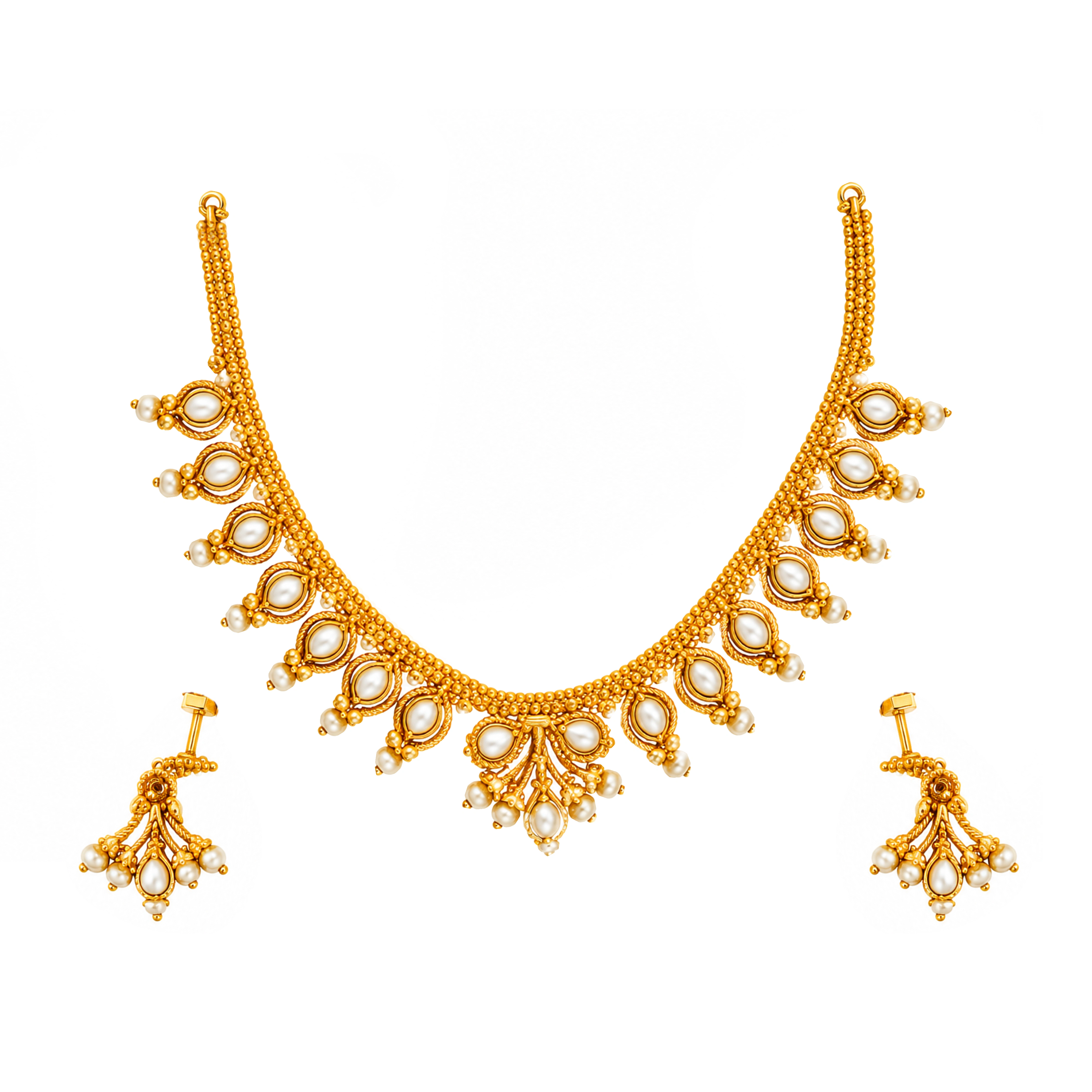 The GSS052110539 Gold Short Necklace Set