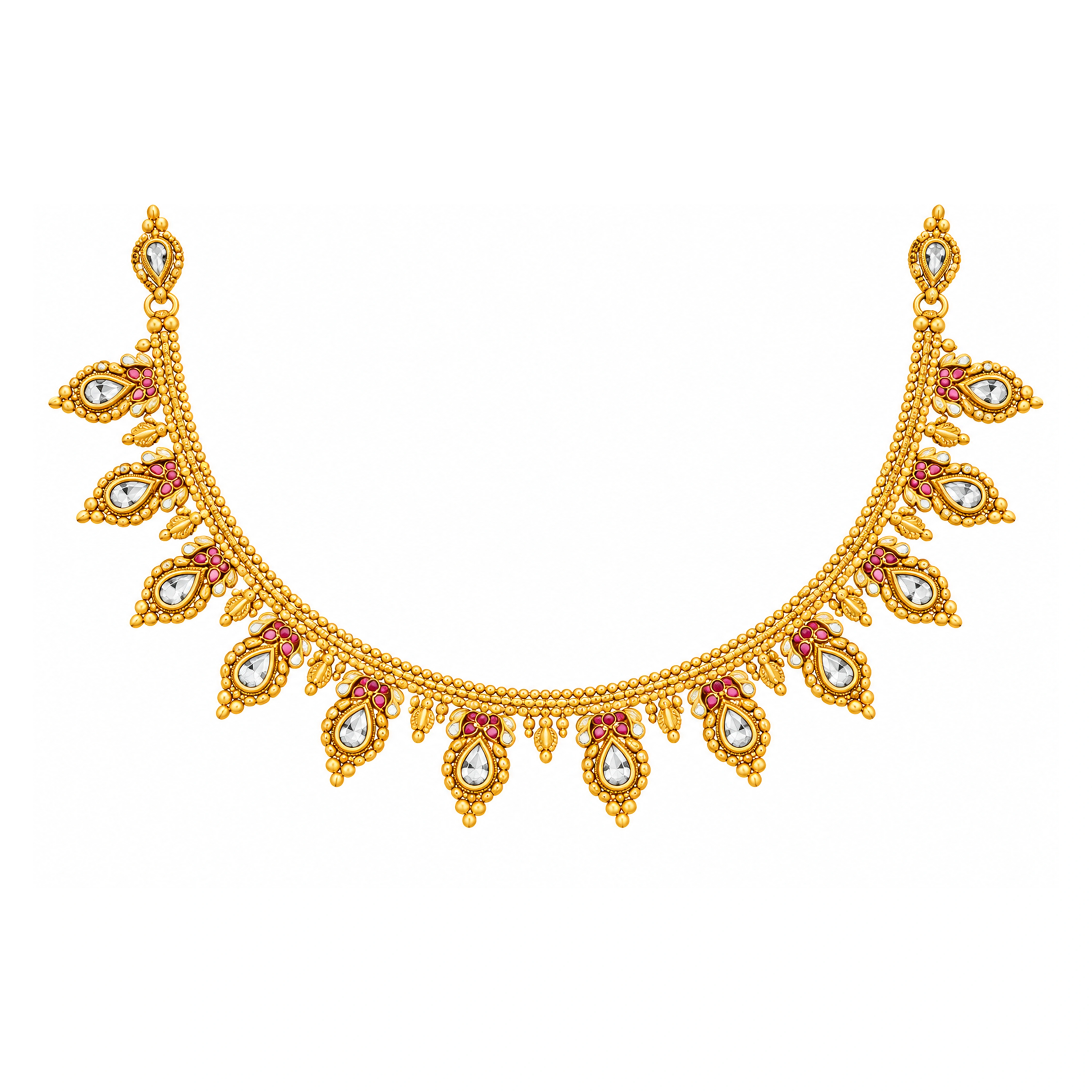 The GSS05213187 Gold Short Necklace Set