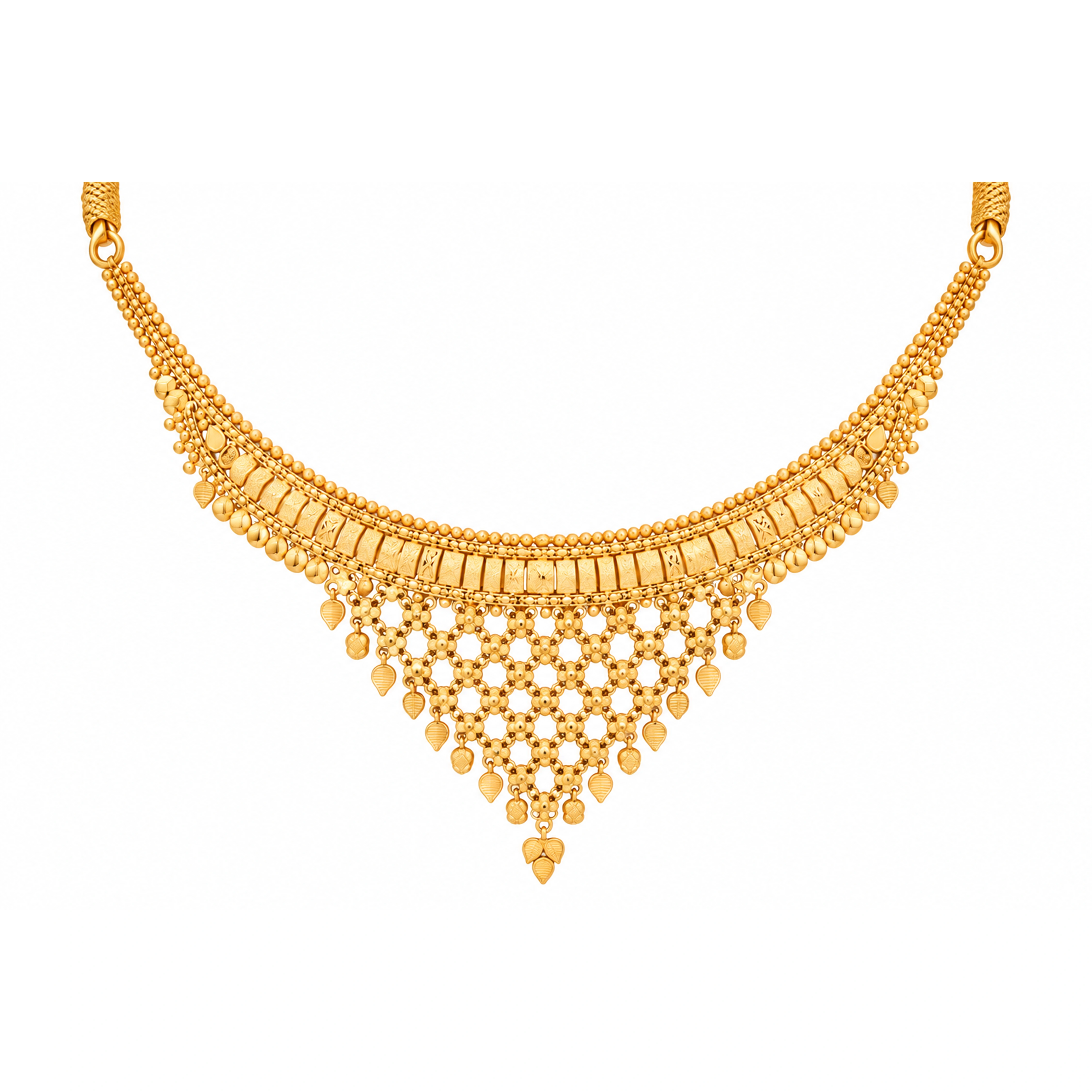 The GSS05640316 Gold Short Necklace Set