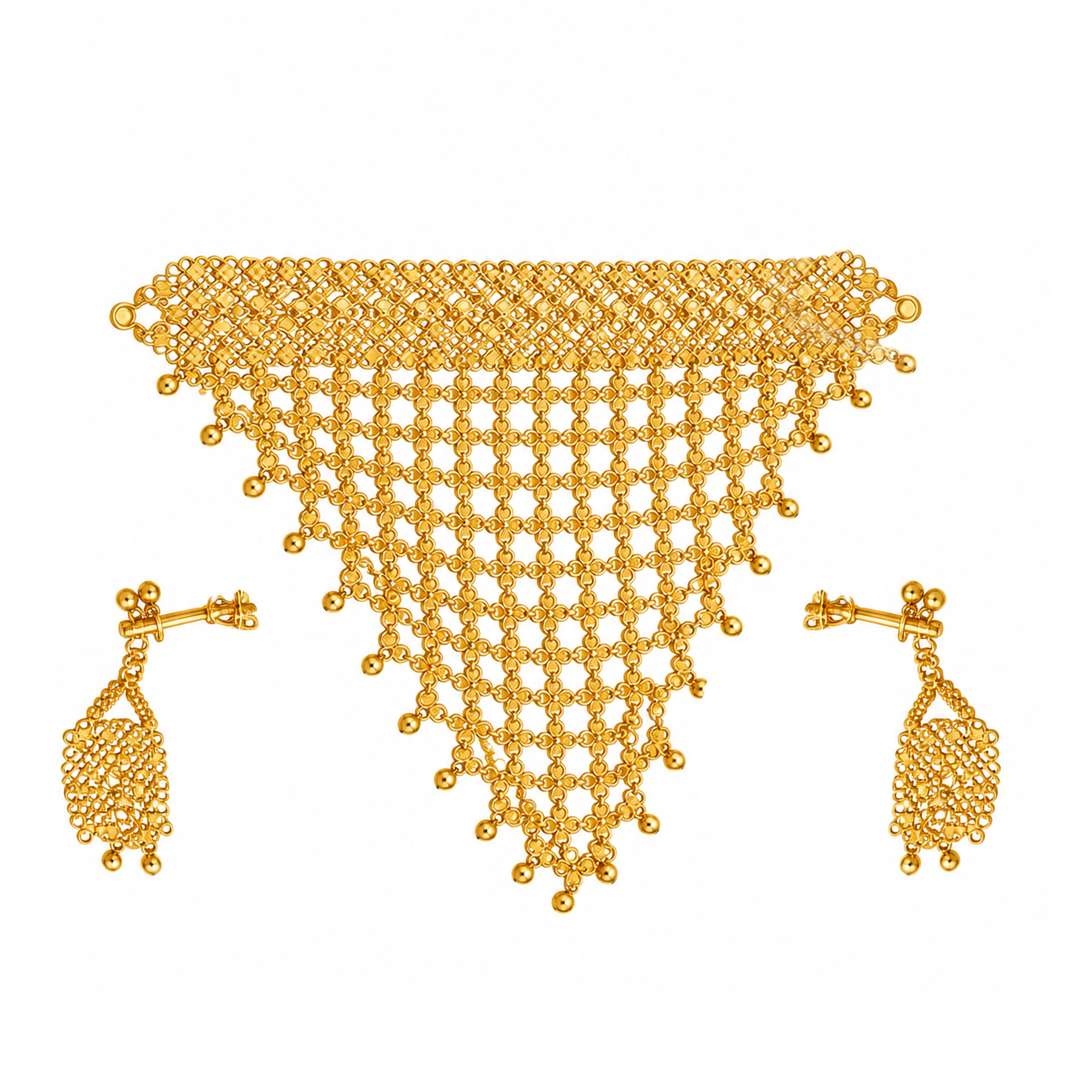 The GSS056410068 Gold Short Necklace Set