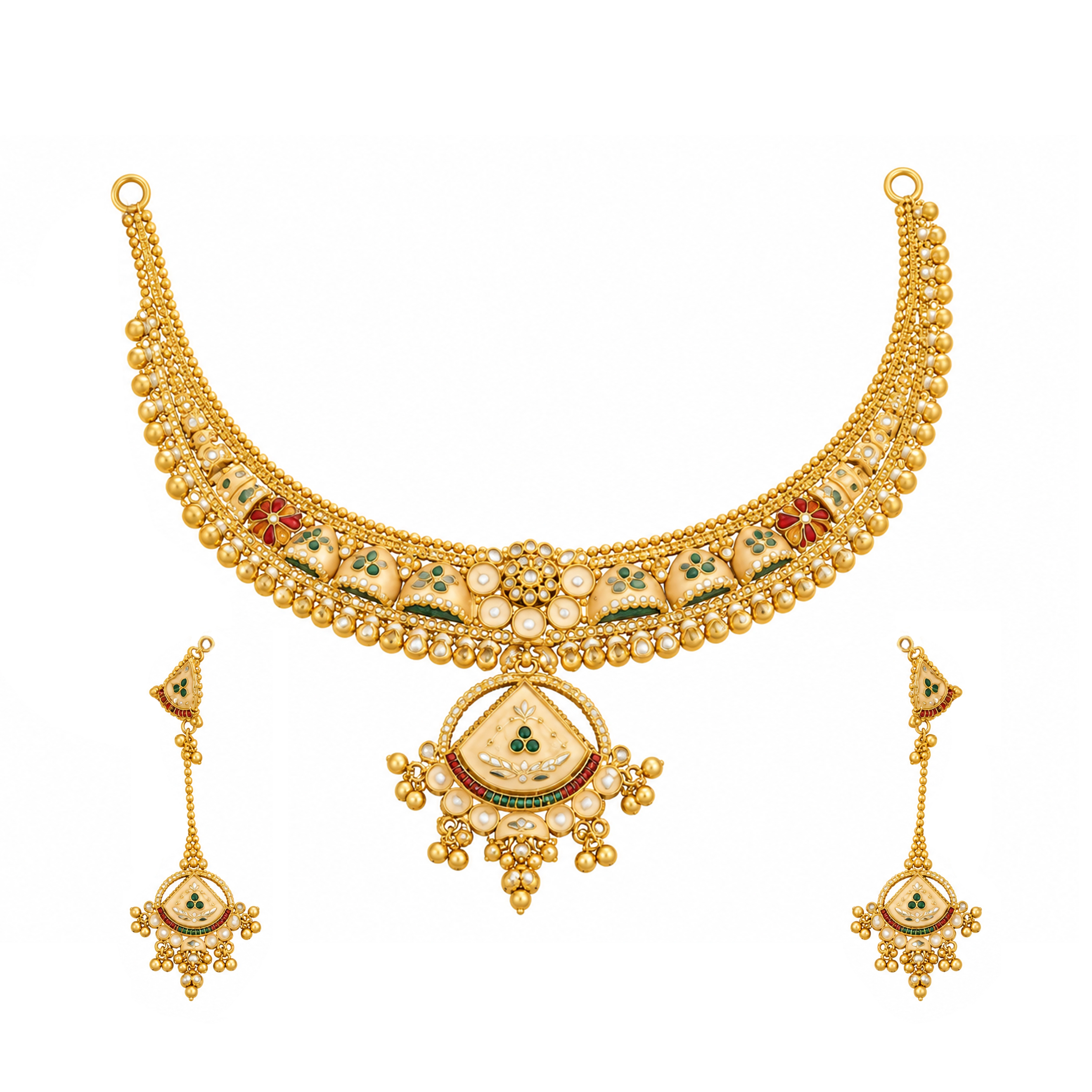 The GSS057110071 Gold Short Necklace Set