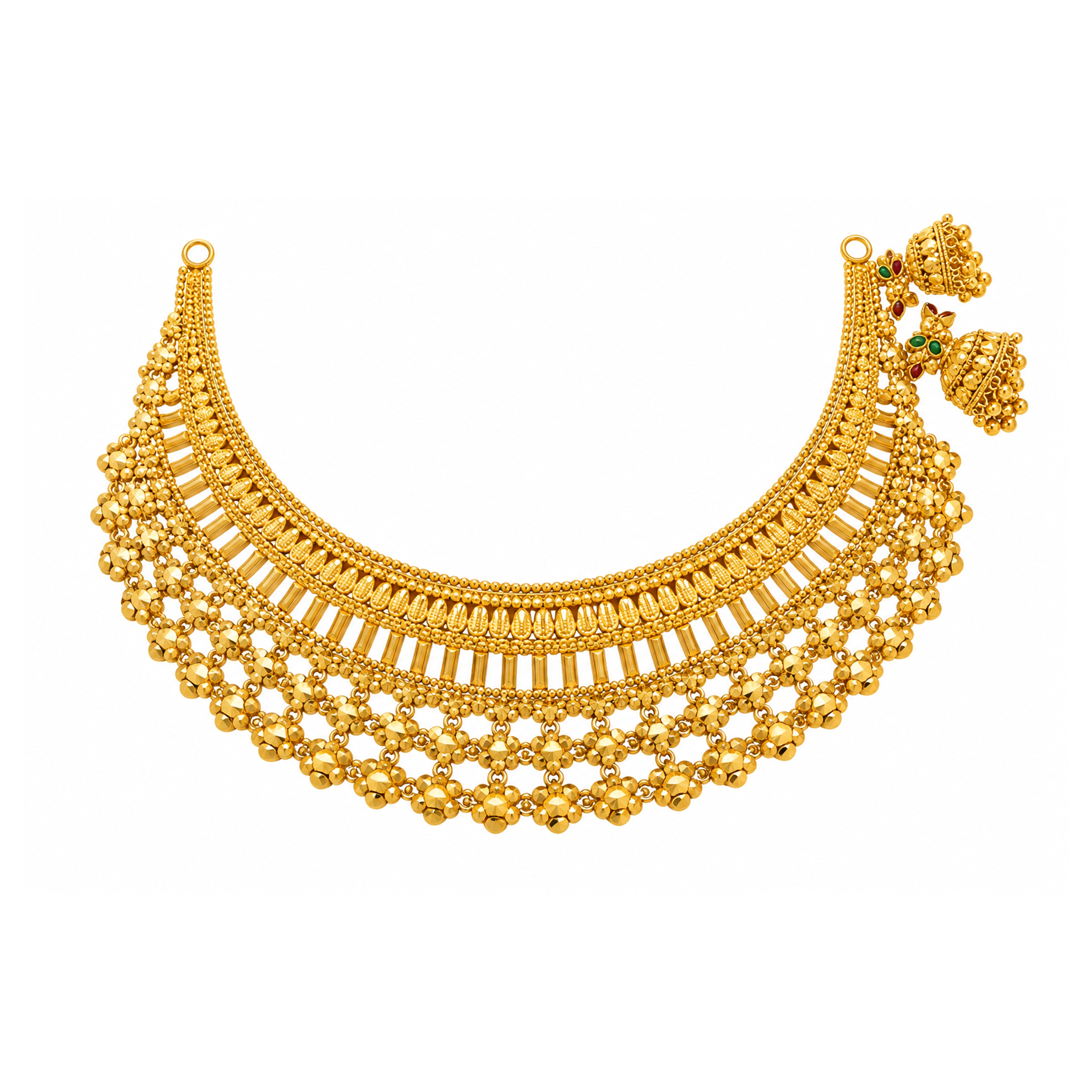 The GSS057110075 Gold Short Necklace Set
