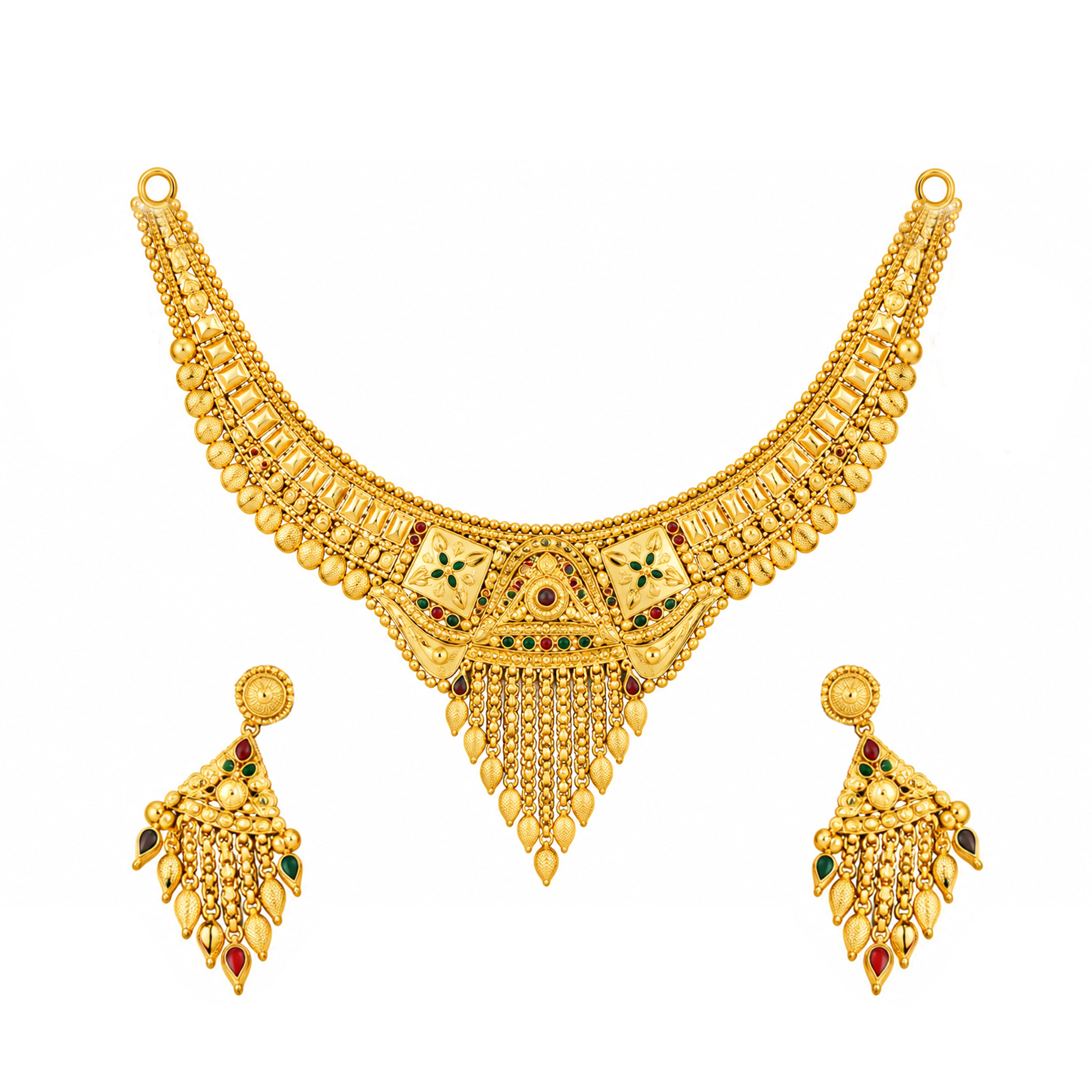 The GSS057110077 Gold Short Necklace Set