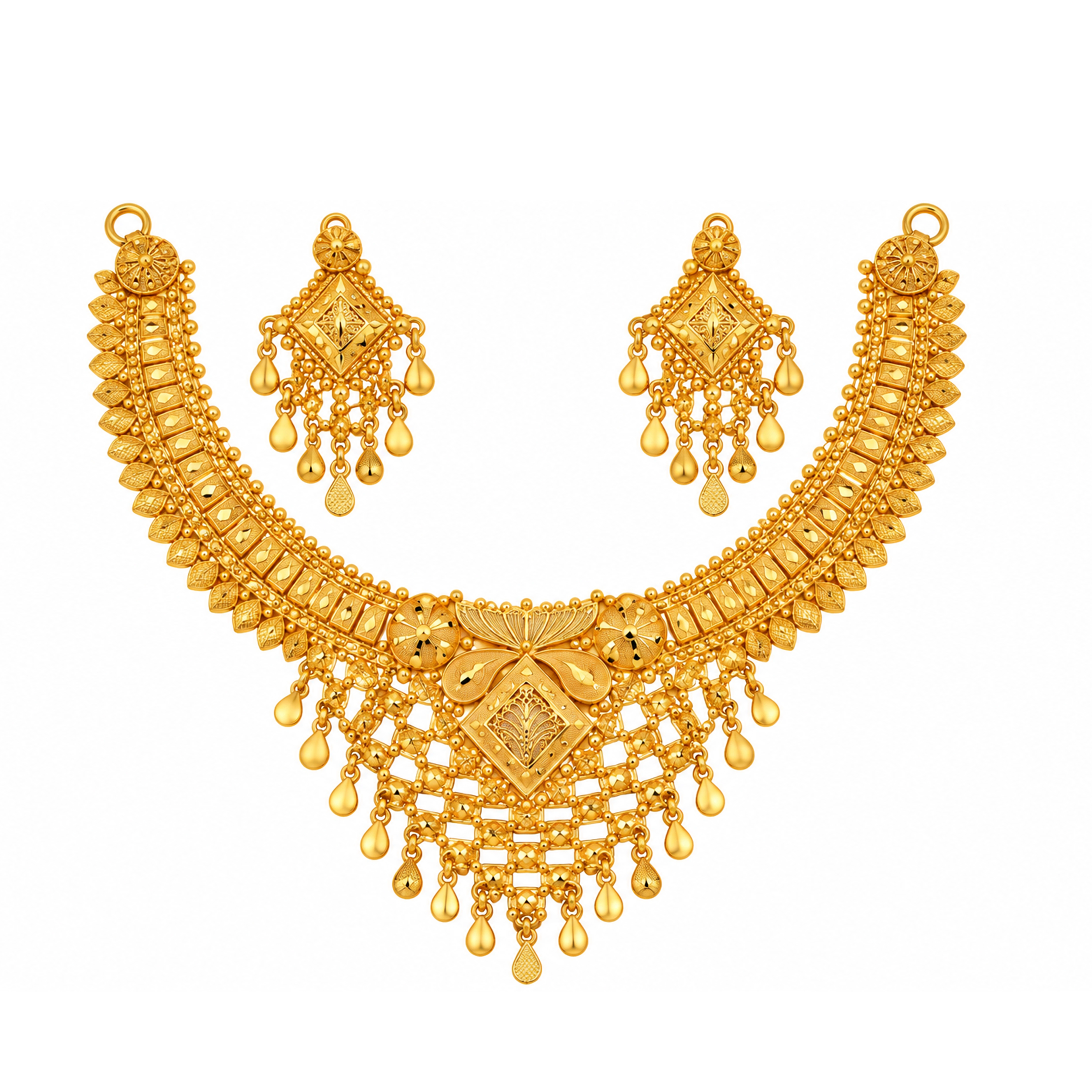 The GSS058411486 Gold Short Necklace Set