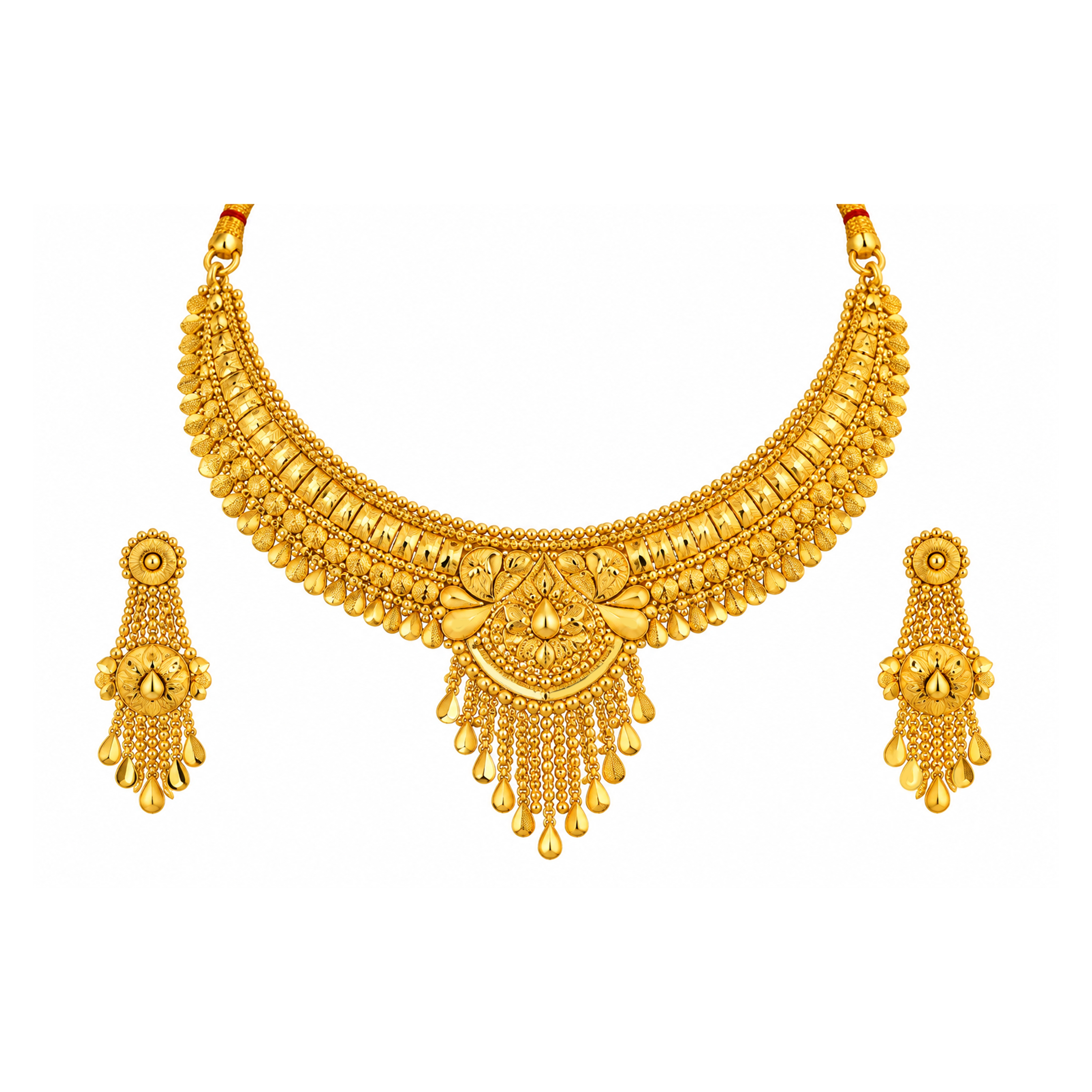 The GSS058411487 Gold Short Necklace Set