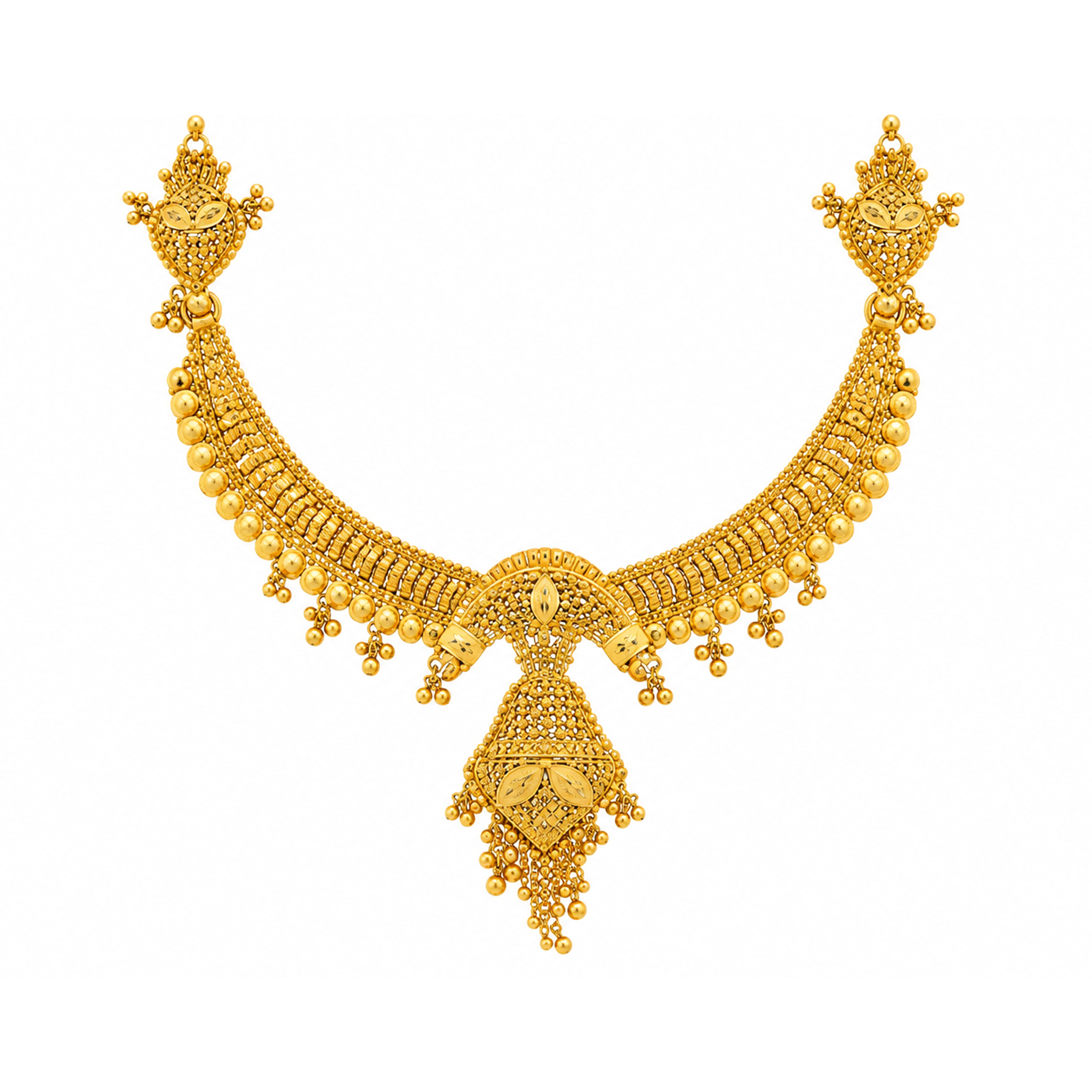 The GSS058411492 Gold Short Necklace Set