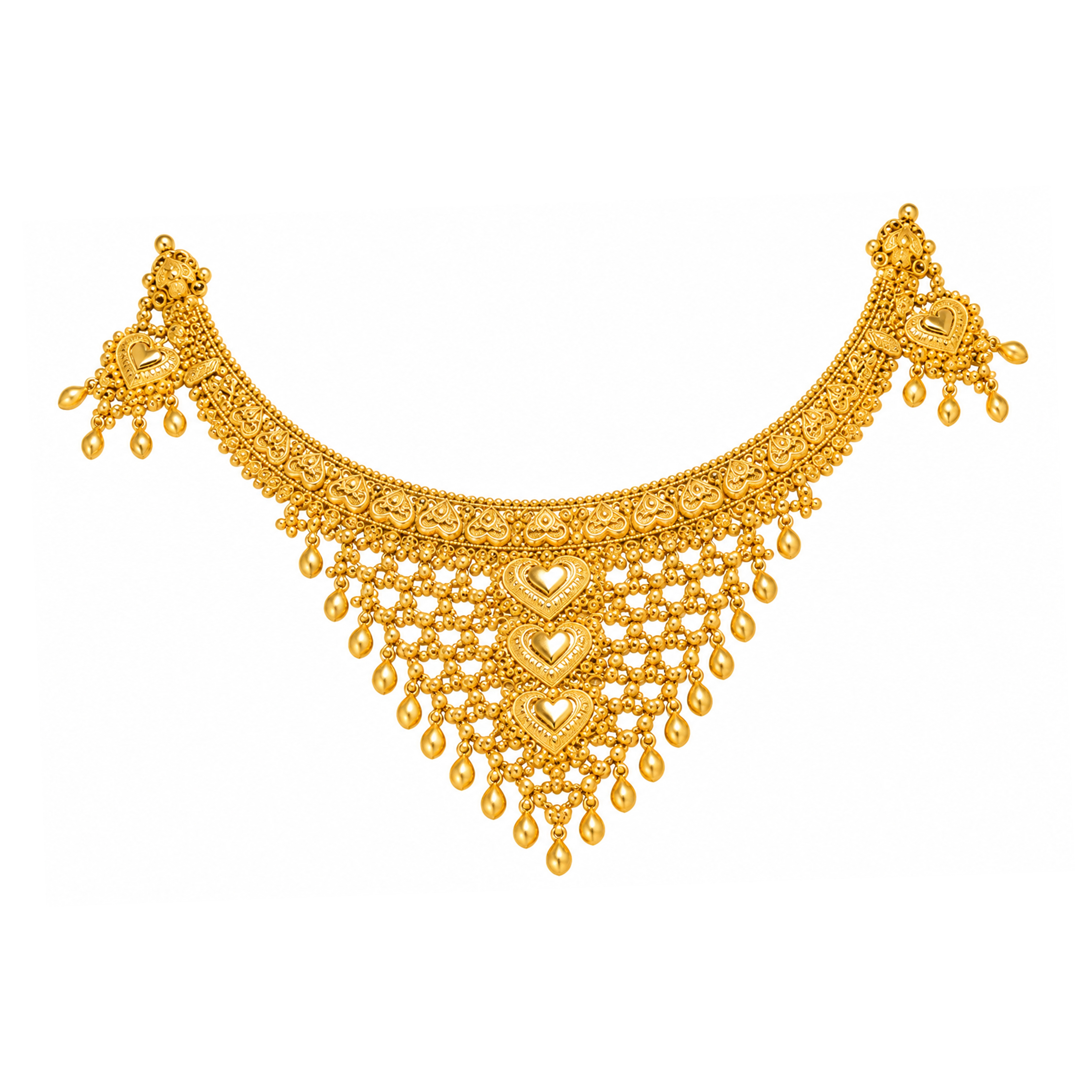 The GSS058411514 Gold Short Necklace Set