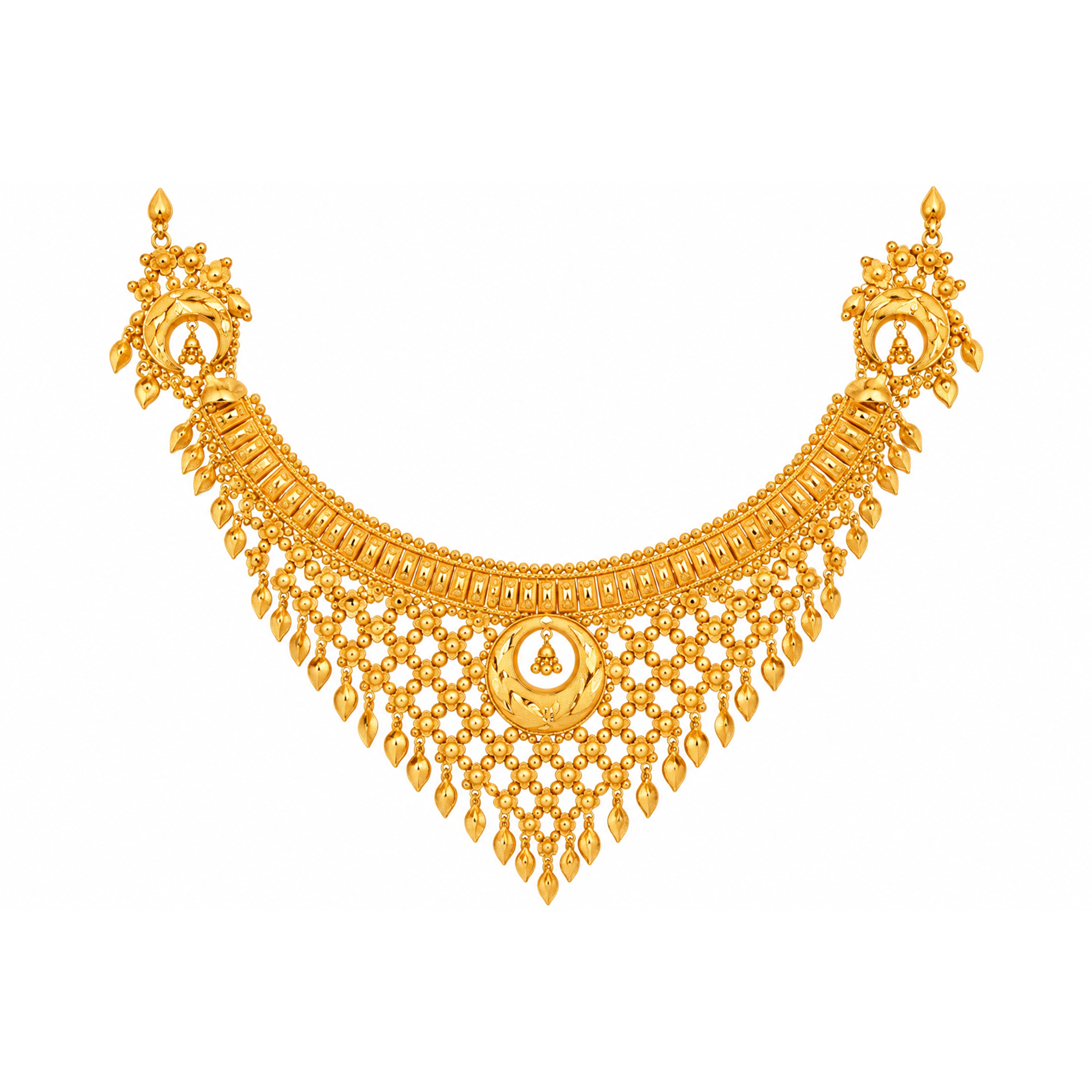 The GSS058411519 Gold Short Necklace Set