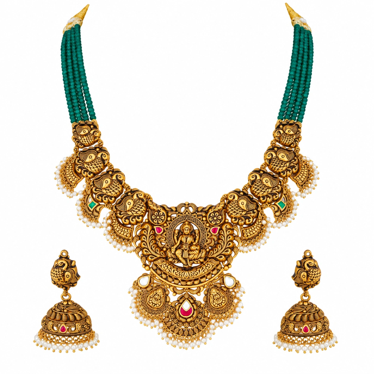 The GSS058411835 Gold Short Necklace Set