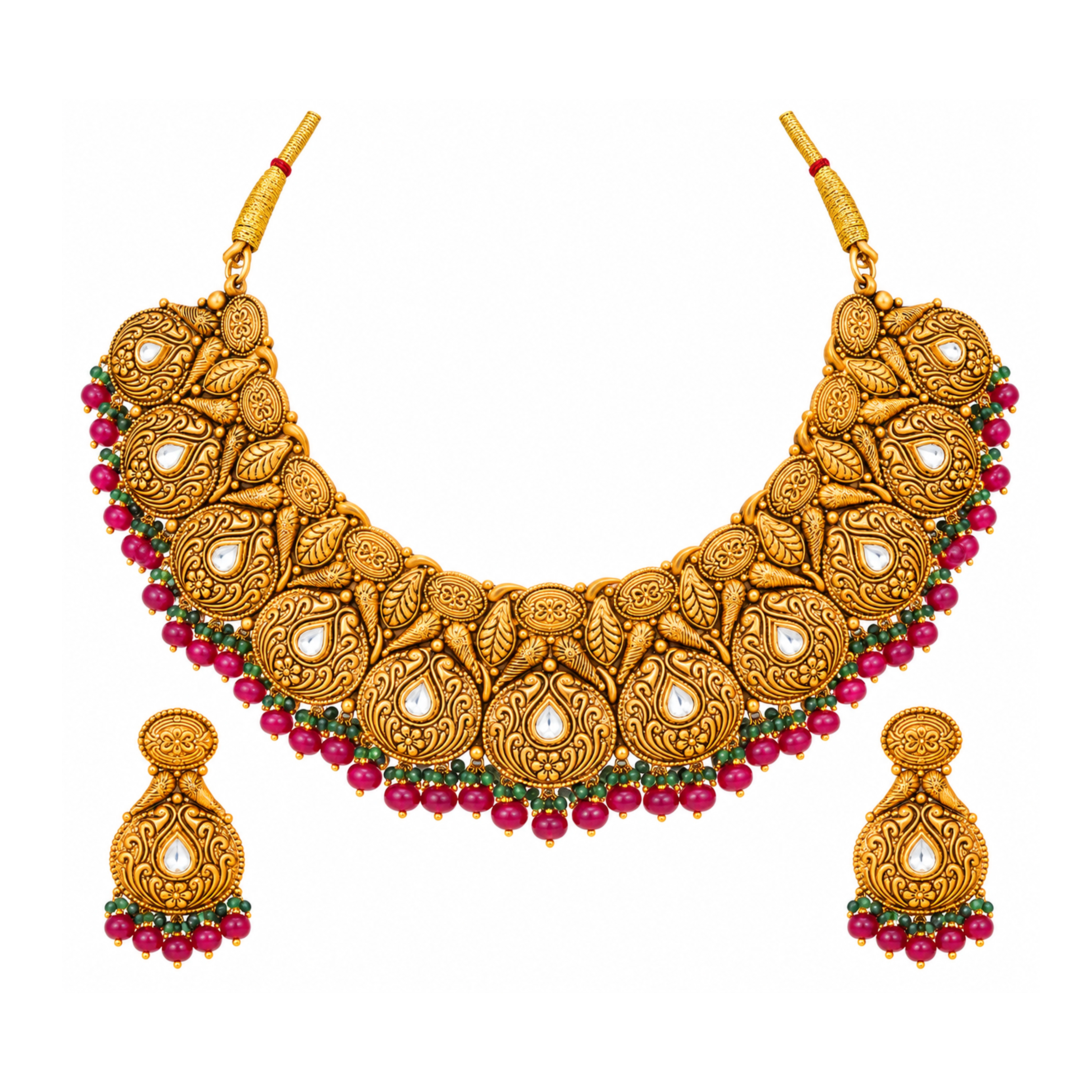 The GSS060310543 Gold Short Necklace Set