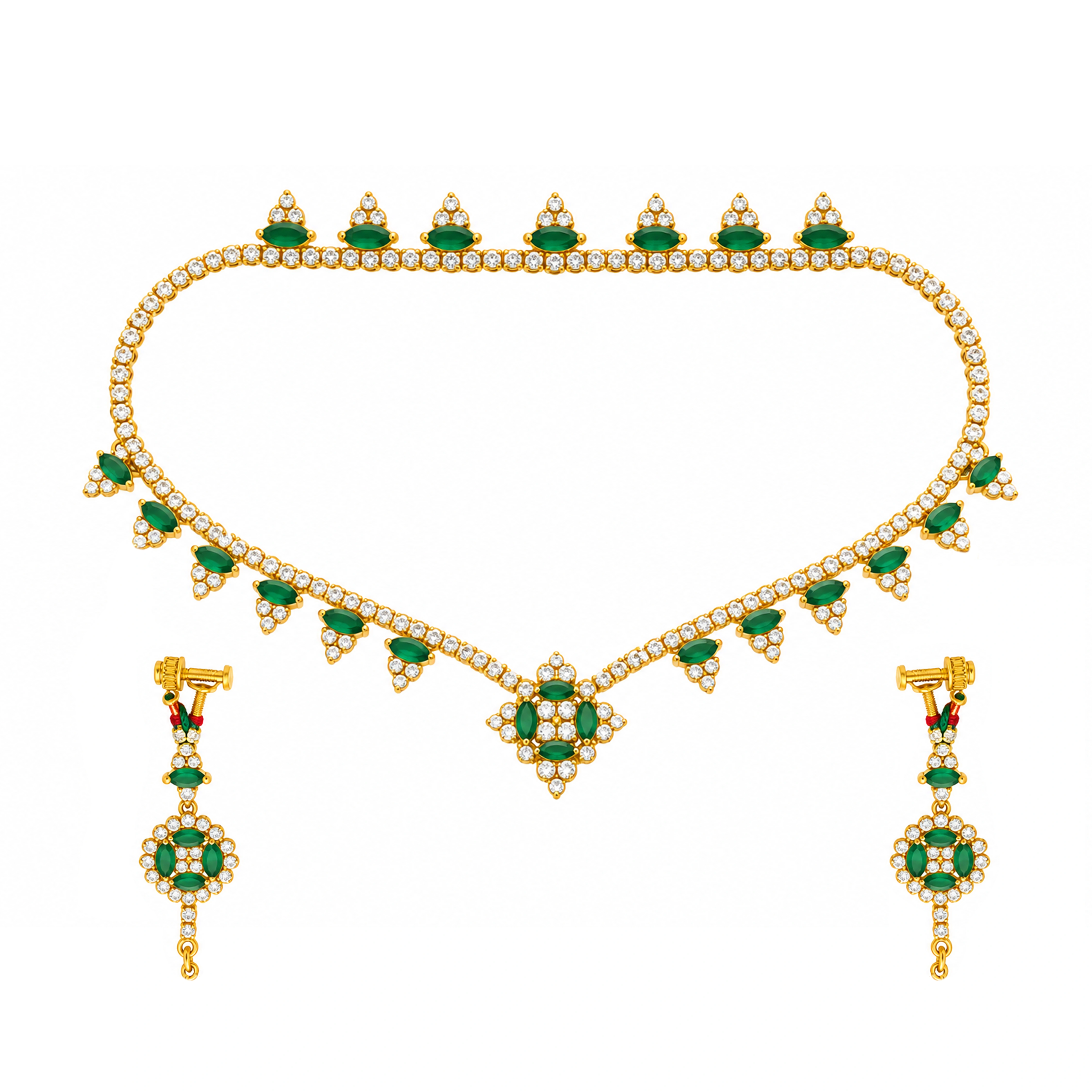 The GSS063010020 Gold Short Necklace Set
