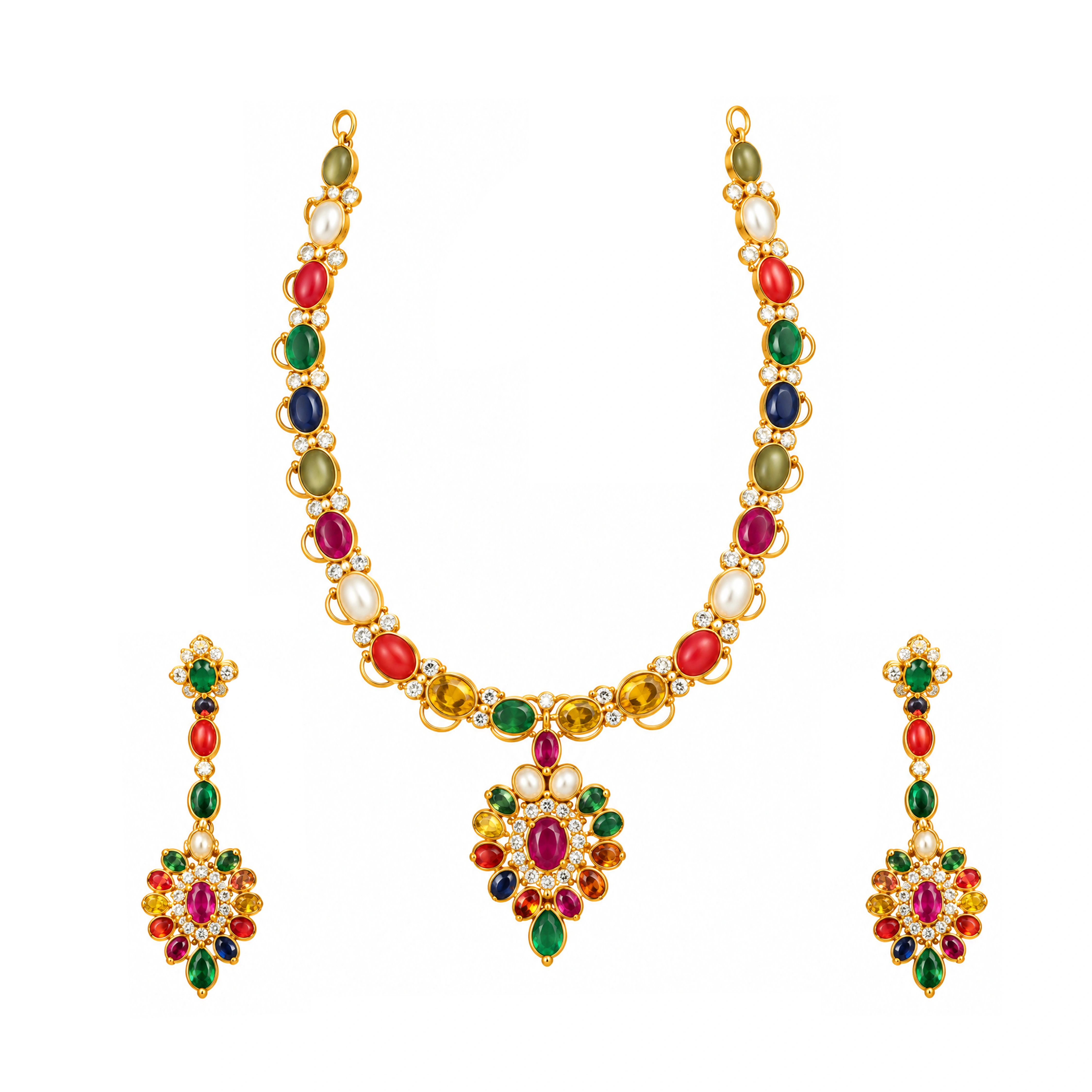 The GSS063010028 Gold Short Necklace Set