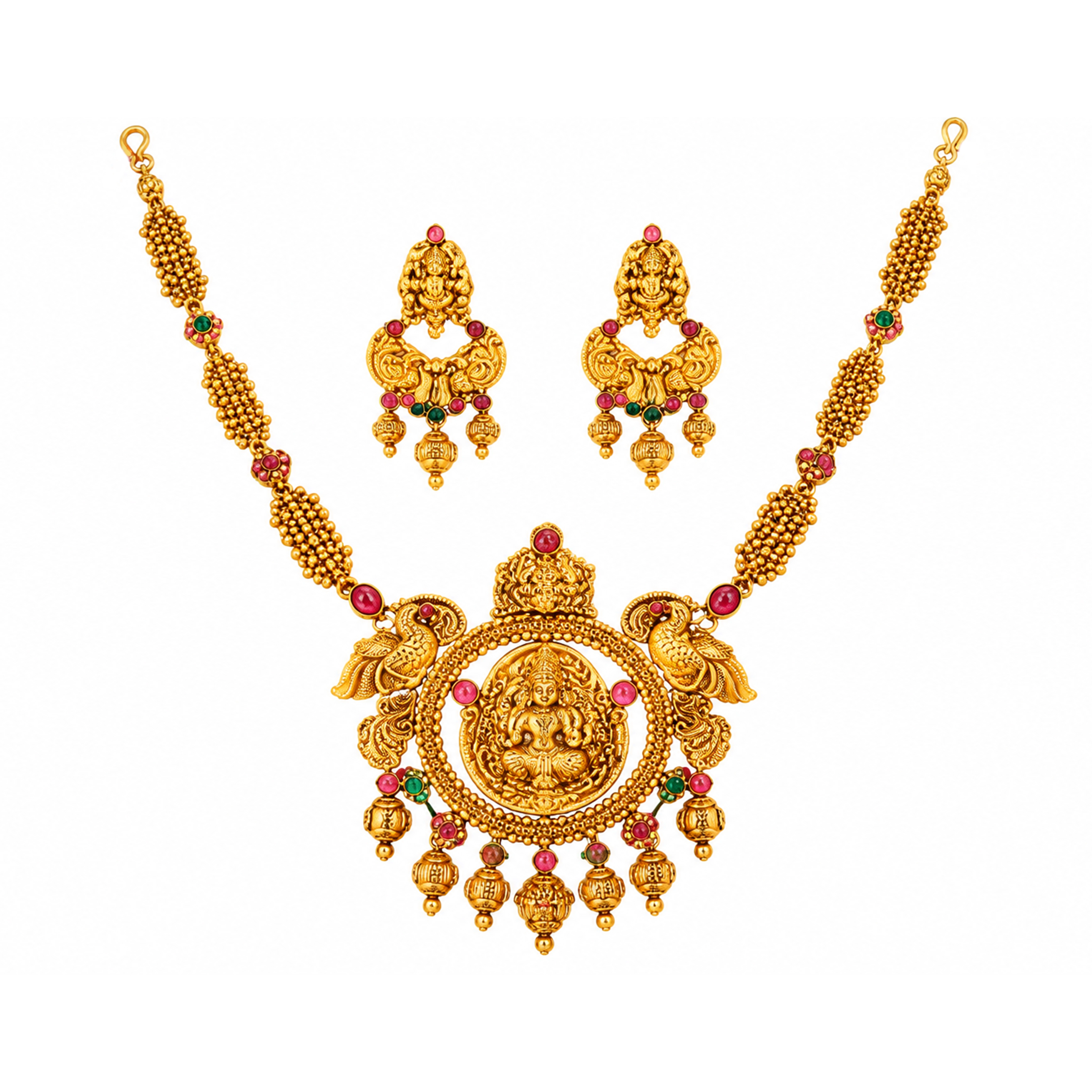The GSS063110015 Gold Short Necklace Set