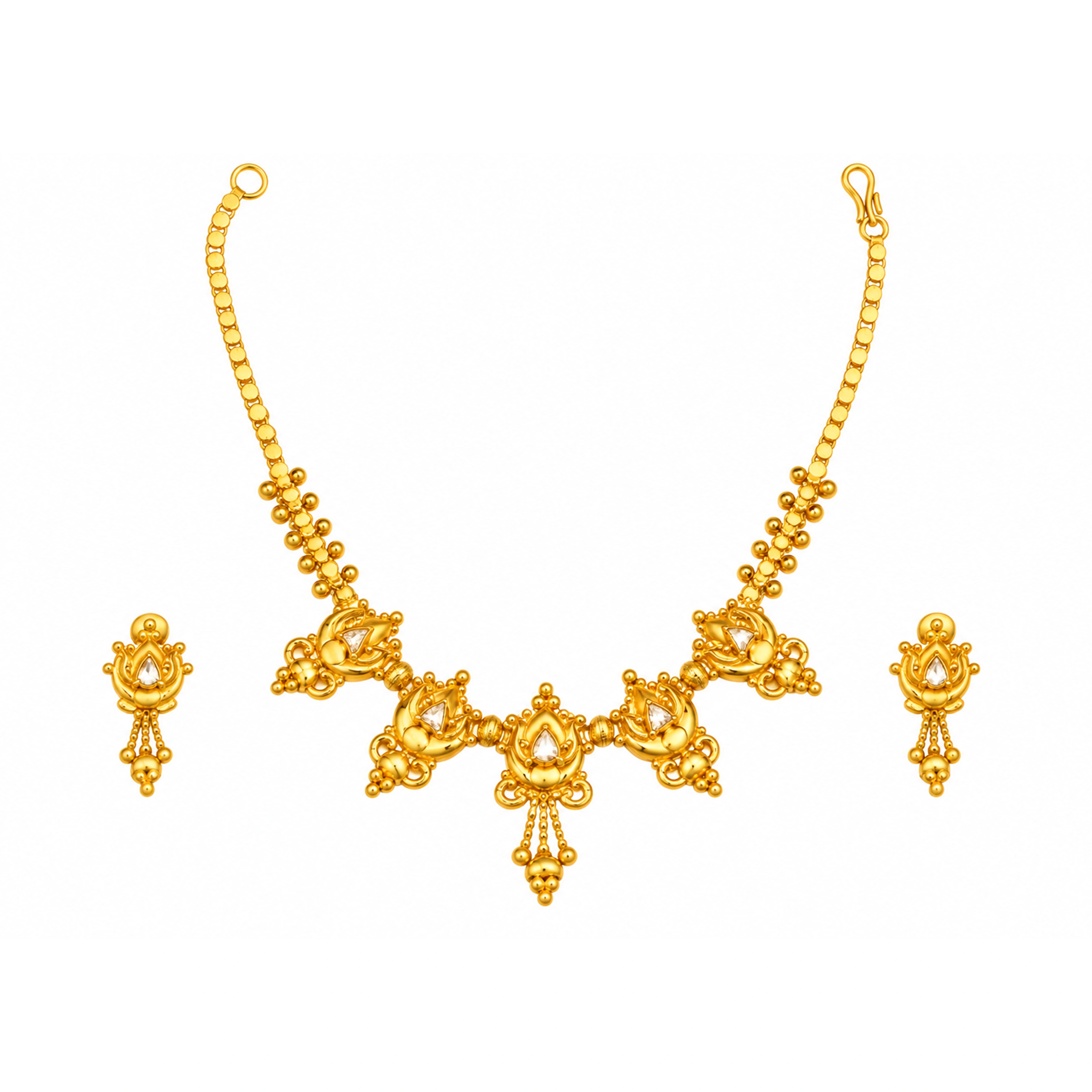 The GSS065810039 Gold Short Necklace Set
