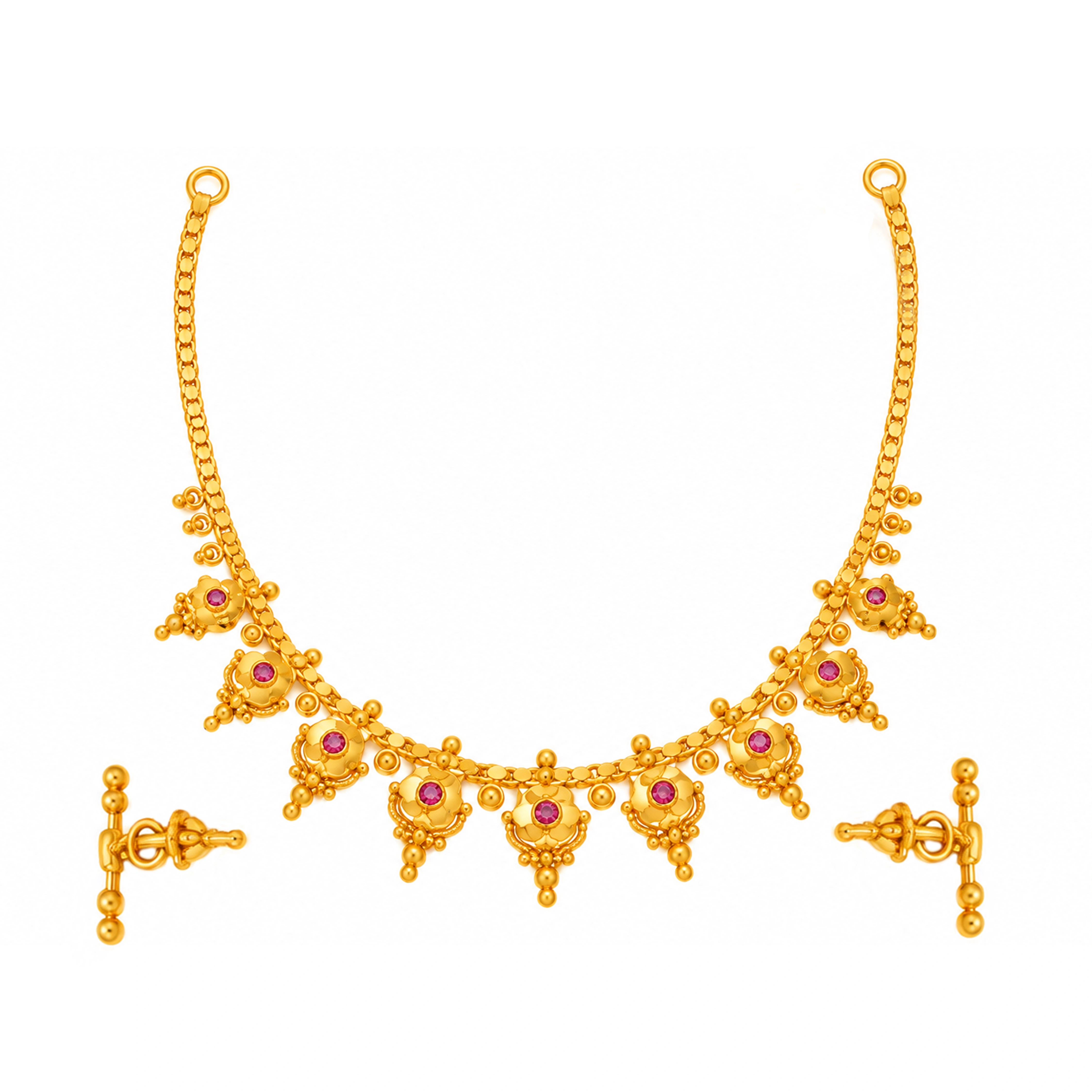 The GSS065810041 Gold Short Necklace Set
