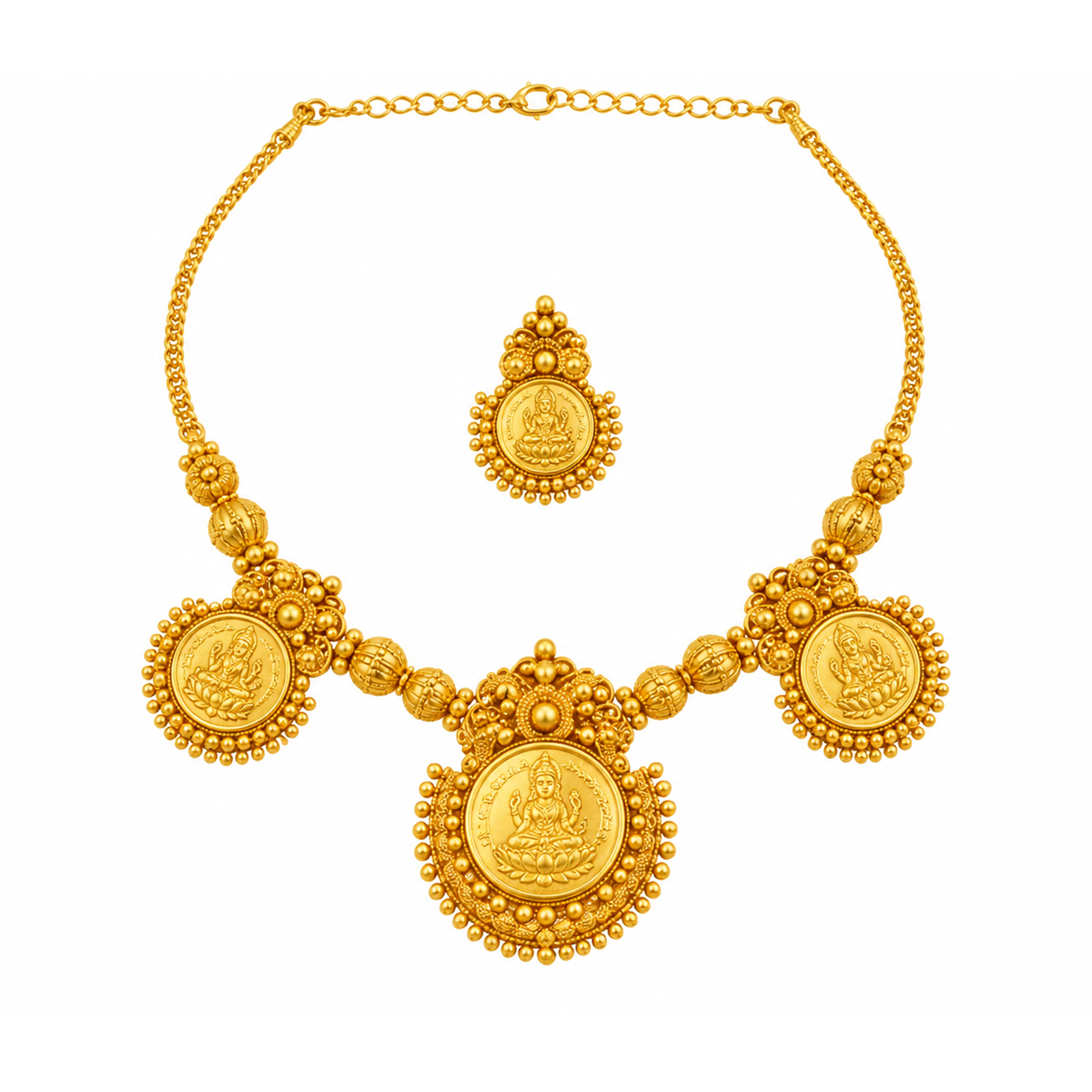 The GSS066210012 Gold Short Necklace Set