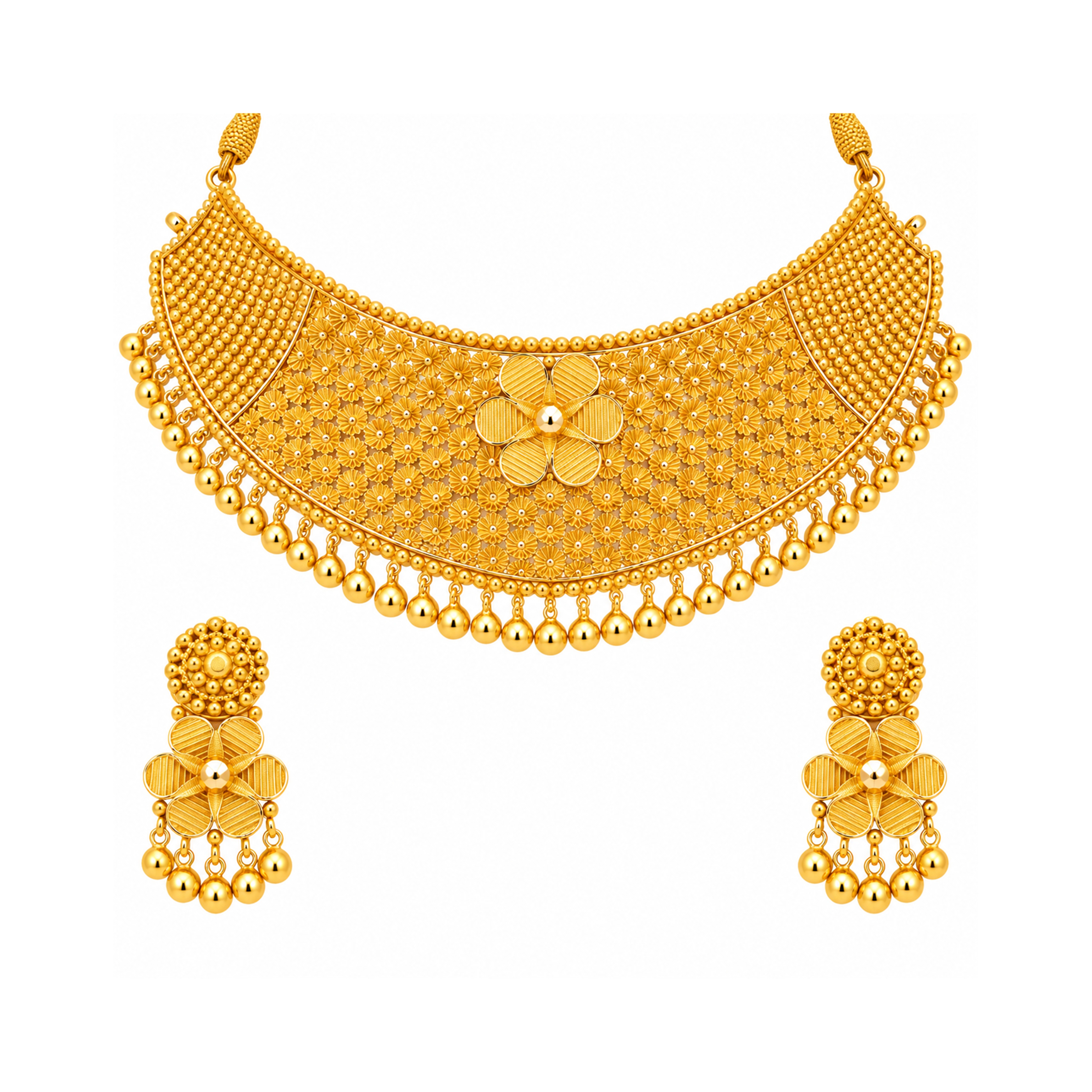 The GSS06660535 Gold Short Necklace Set