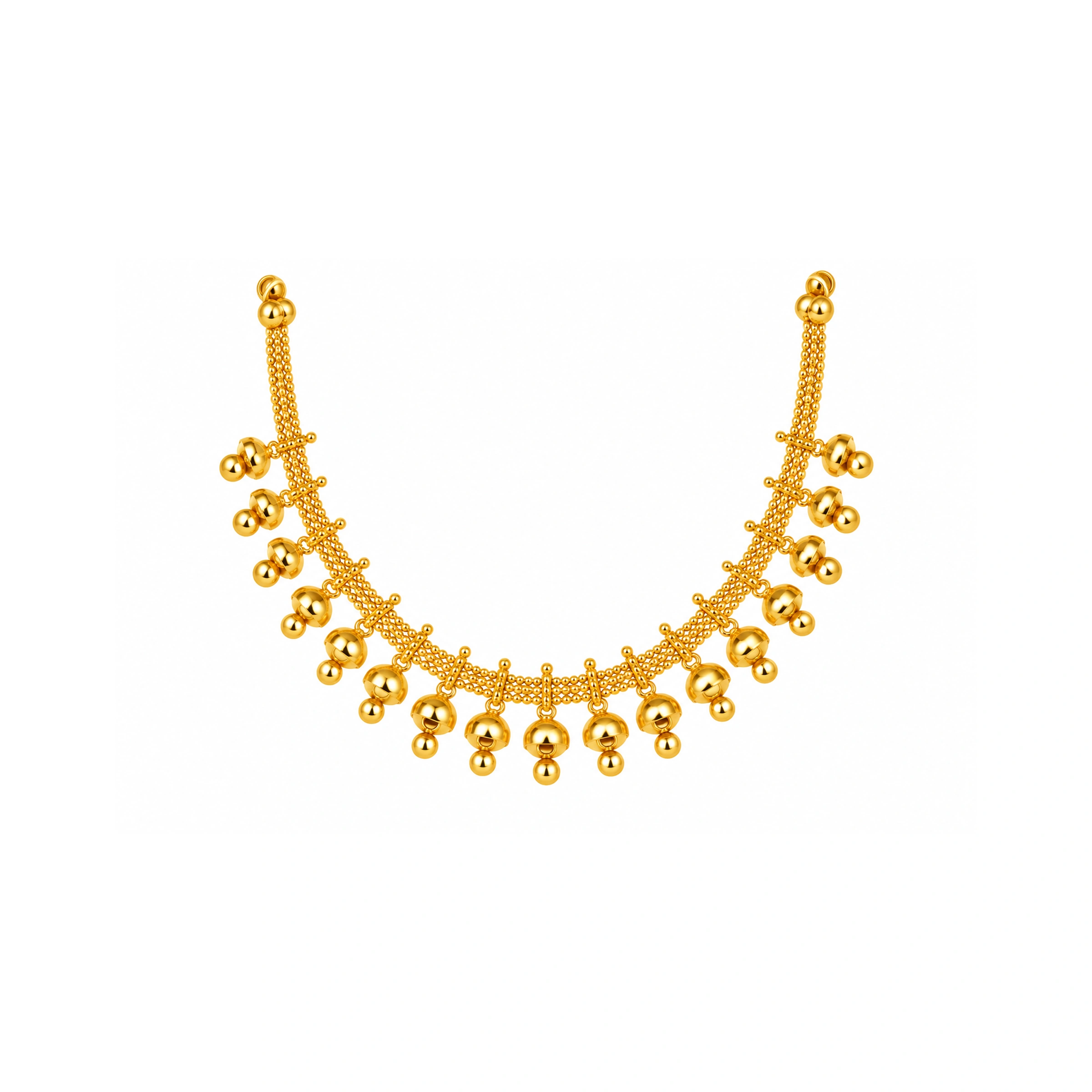 The GSS066610056 Gold Short Necklace Set