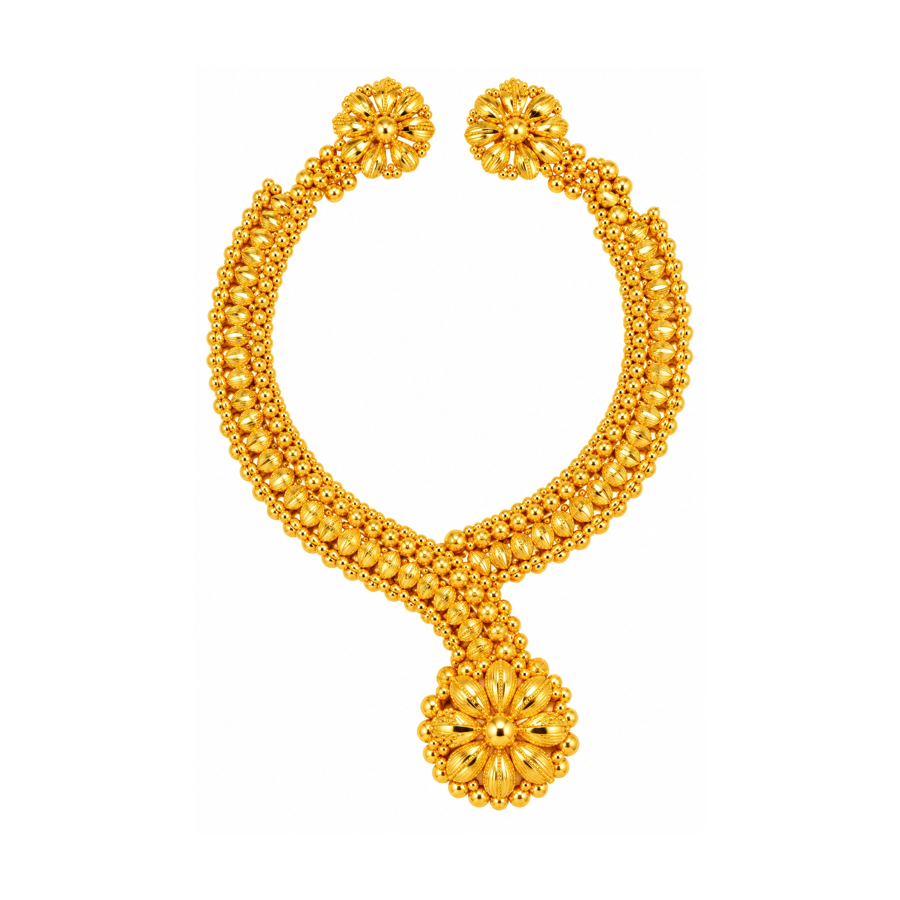 The GSS066610068 Gold Short Necklace Set