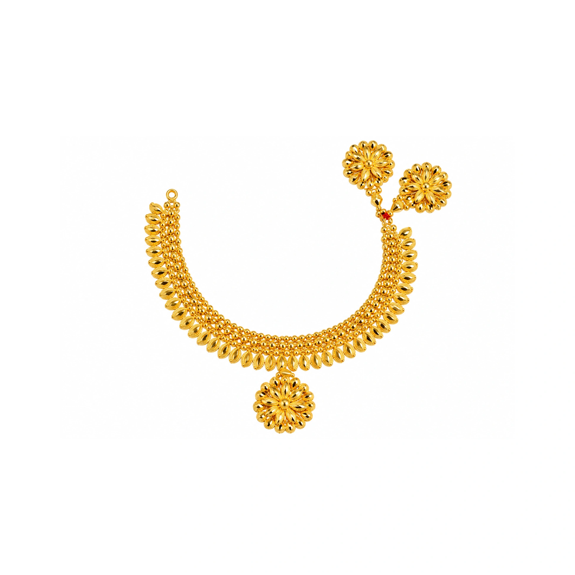 The GSS066610083 Gold Short Necklace Set