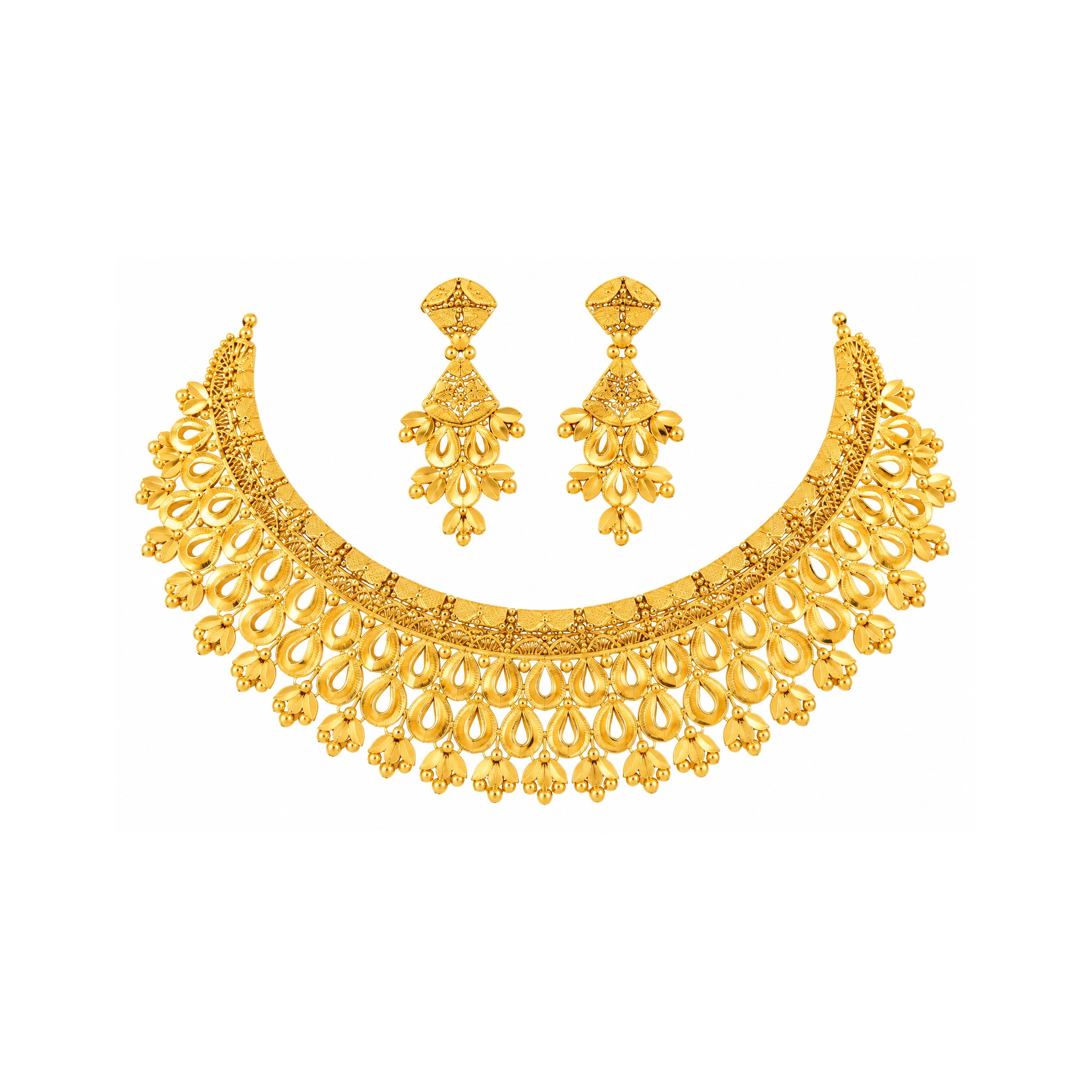 The GSS066610088 Gold Short Necklace Set