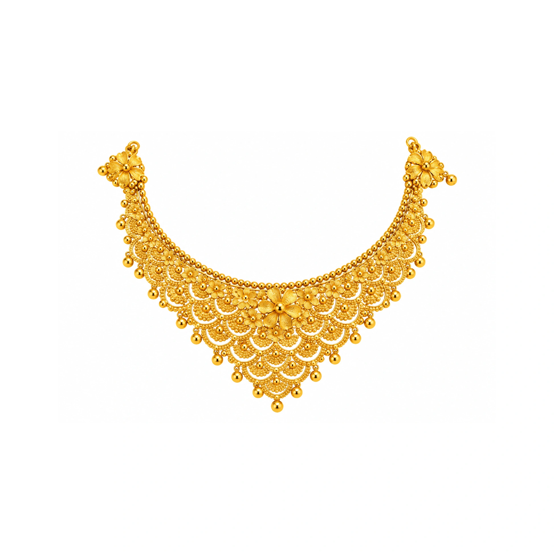 The GSS066610110 Gold Short Necklace Set