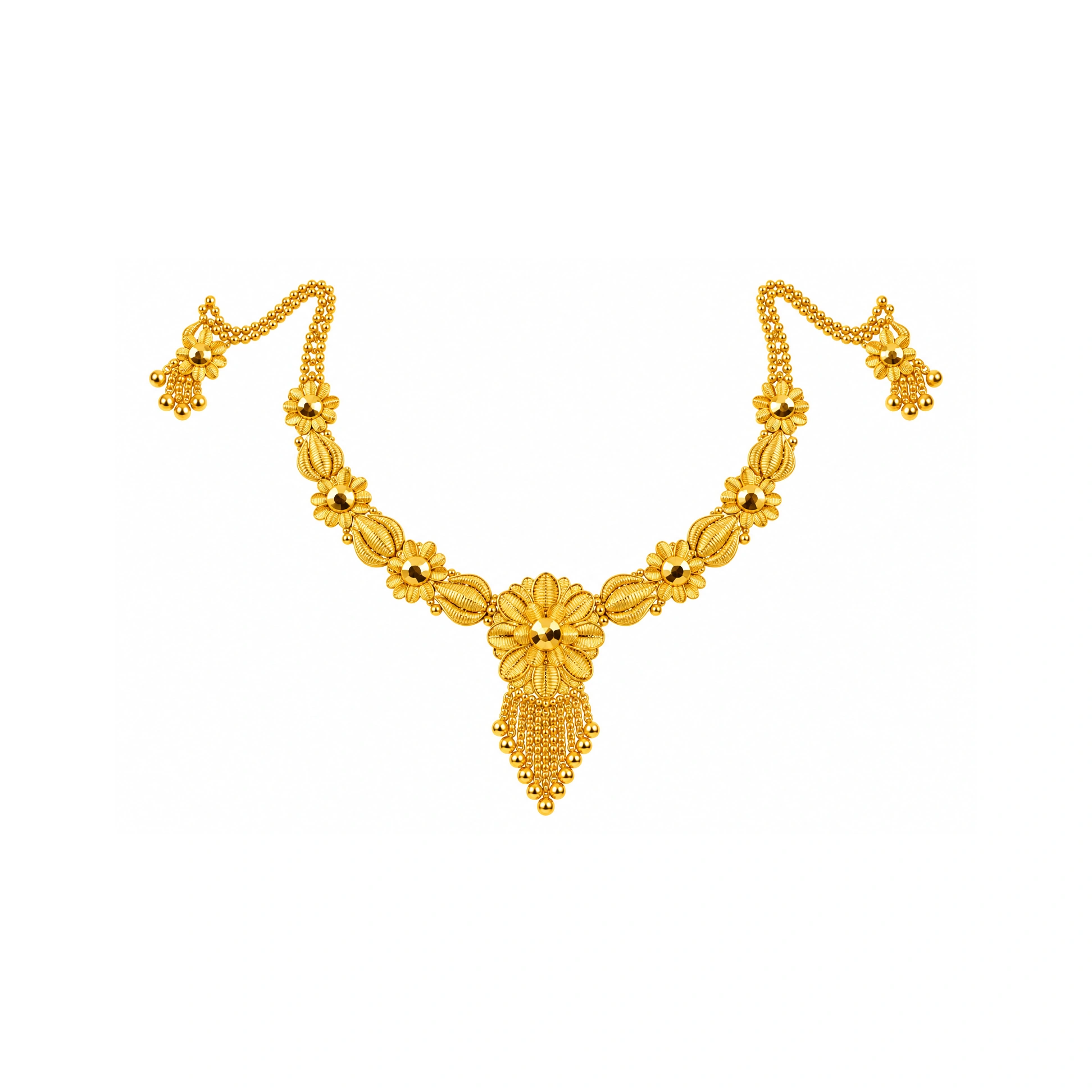 The GSS066610113 Gold Short Necklace Set