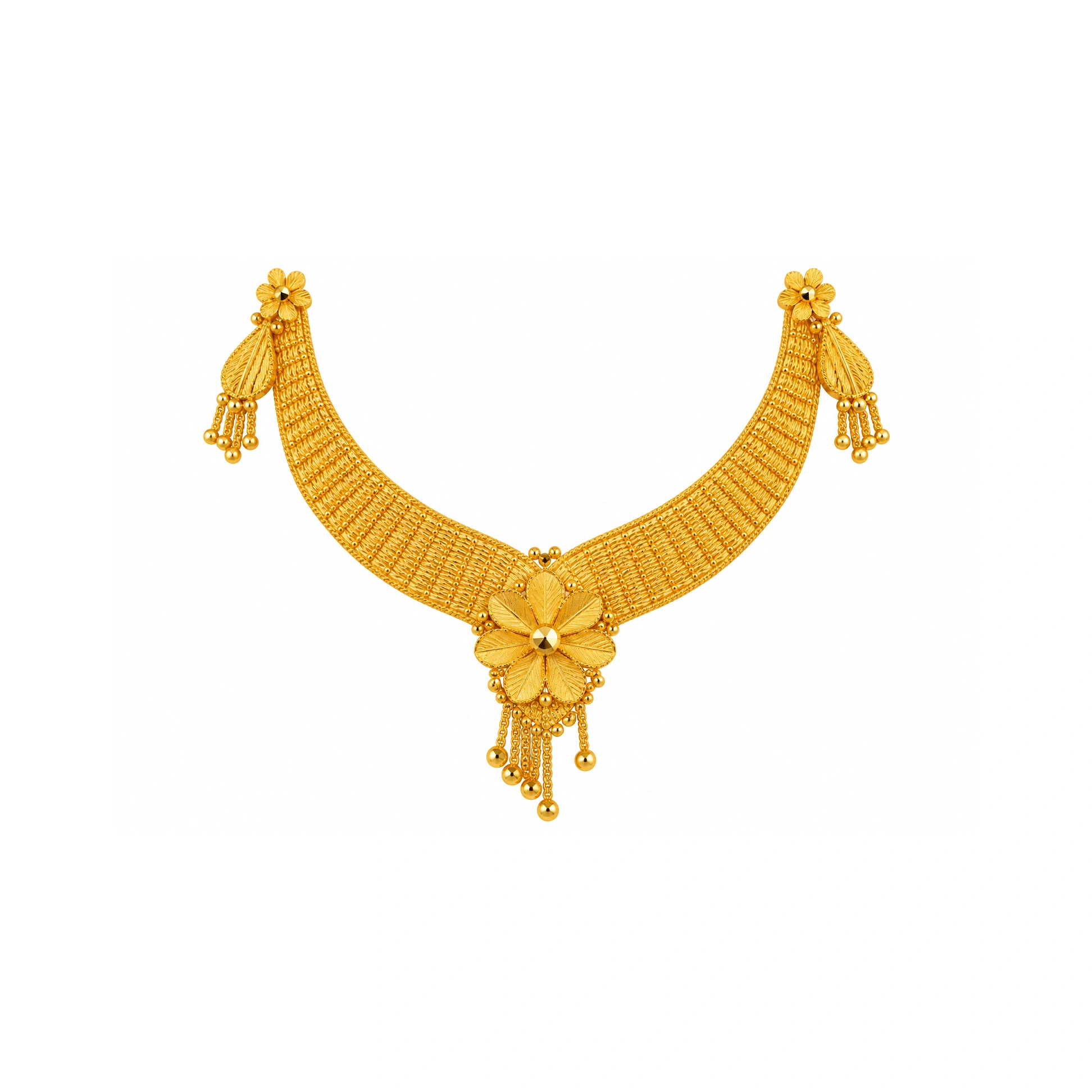 The GSS066610124 Gold Short Necklace Set