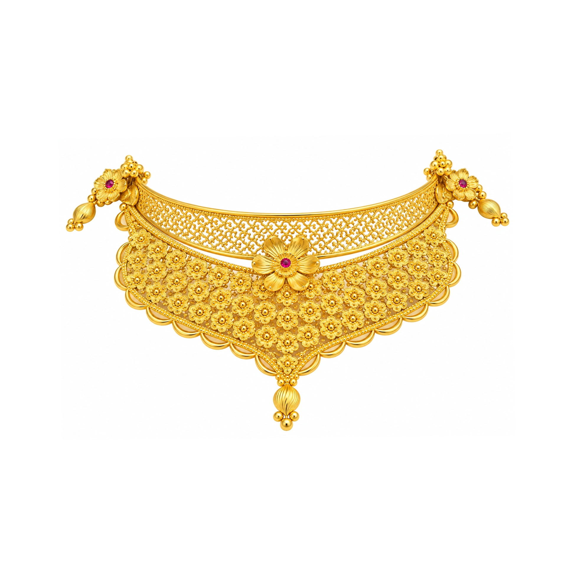The GSS066610133 Gold Short Necklace Set