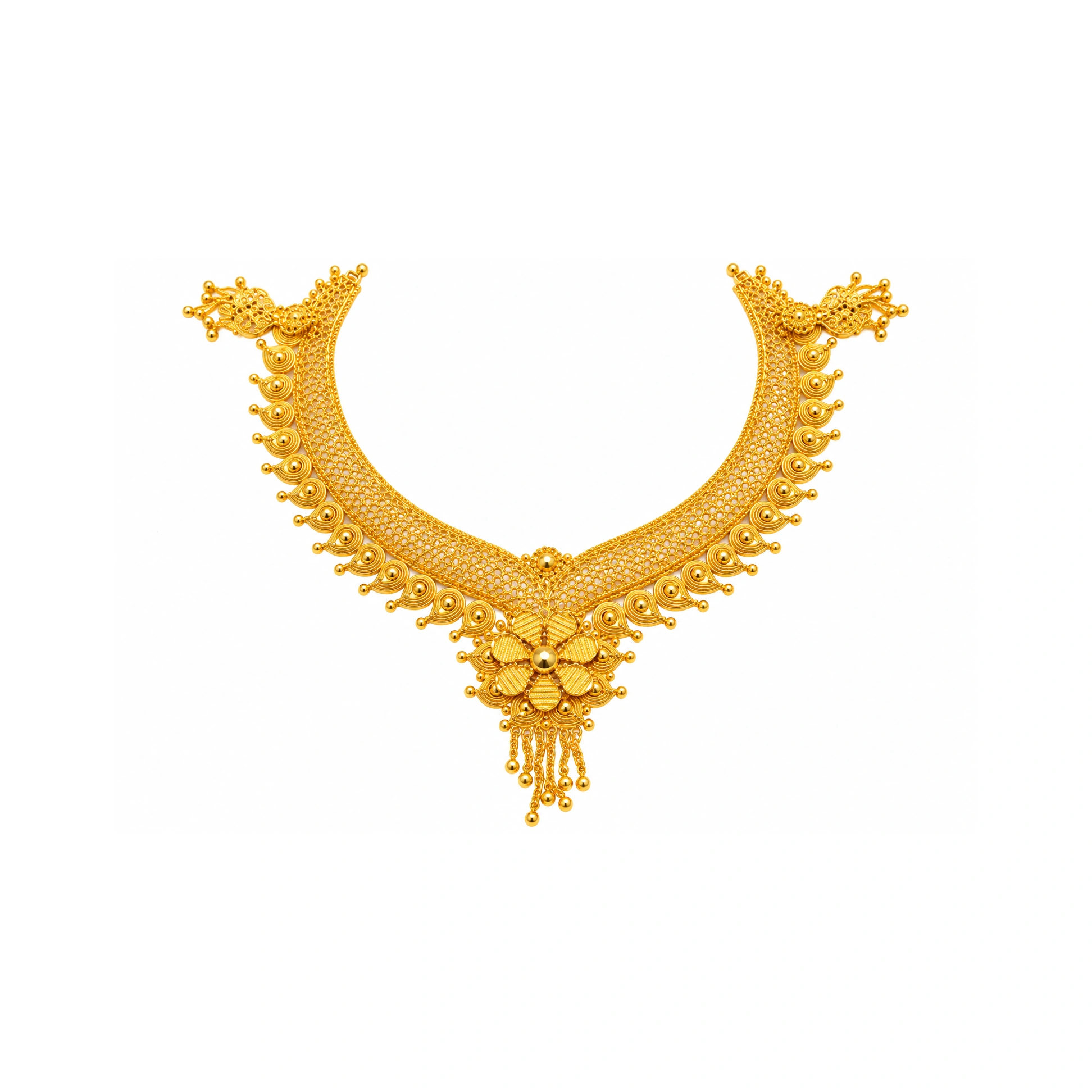 The GSS066610138 Gold Short Necklace Set