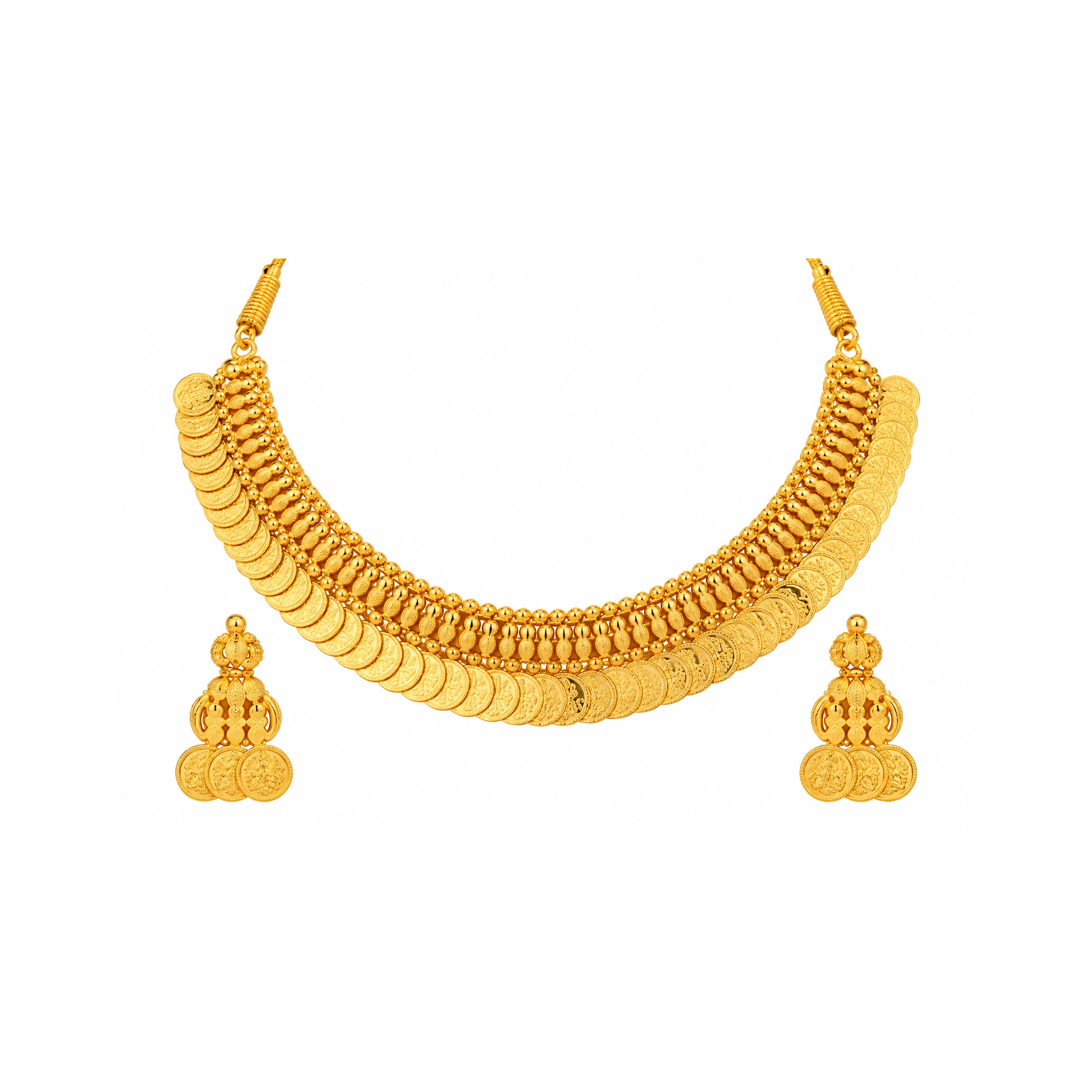 The GSS066710343 Gold Short Necklace Set