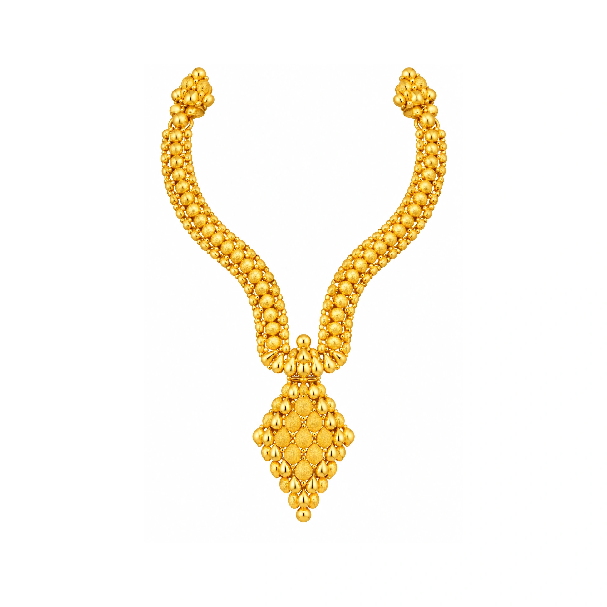 The GSS066710344 Gold Short Necklace Set