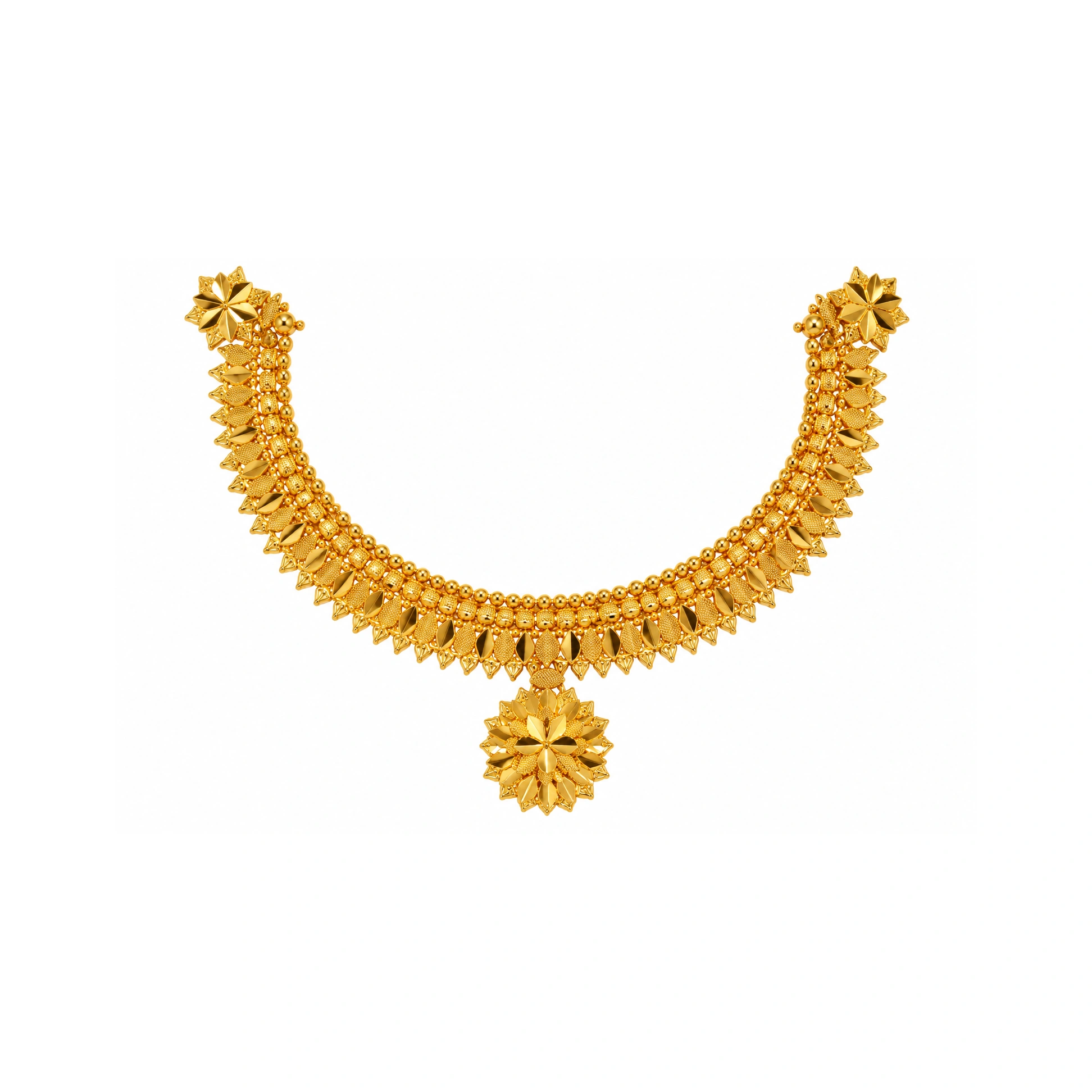 The GSS066710353 Gold Short Necklace Set