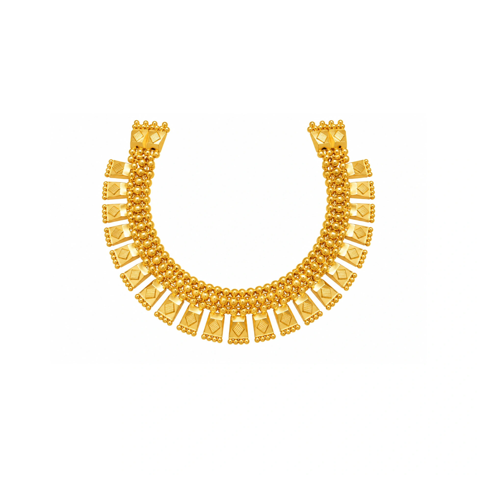 The GSS066710370 Gold Short Necklace Set