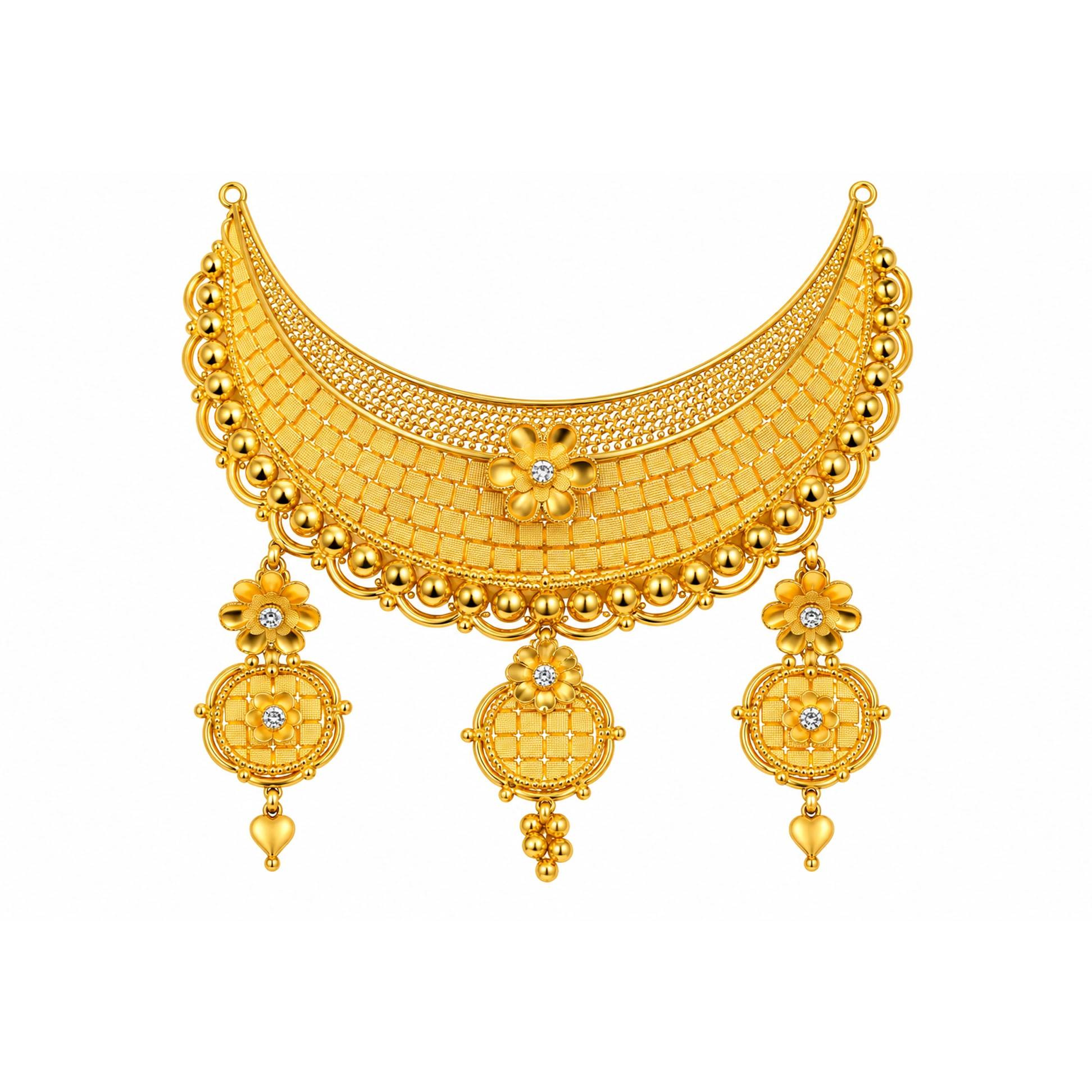 The GSS066710375 Gold Short Necklace Set