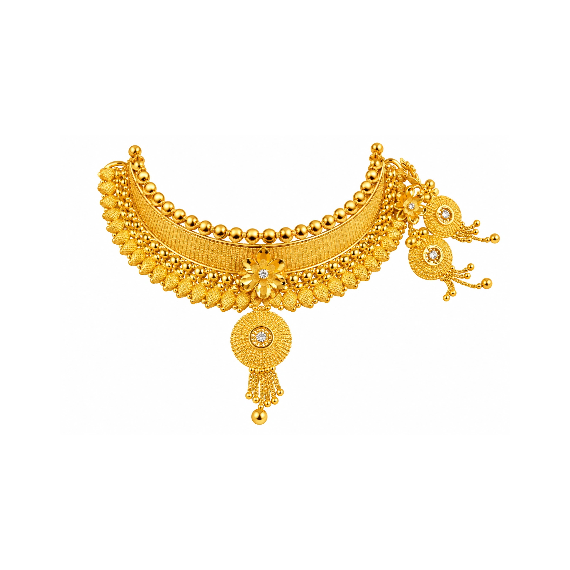 The GSS066710376 Gold Short Necklace Set