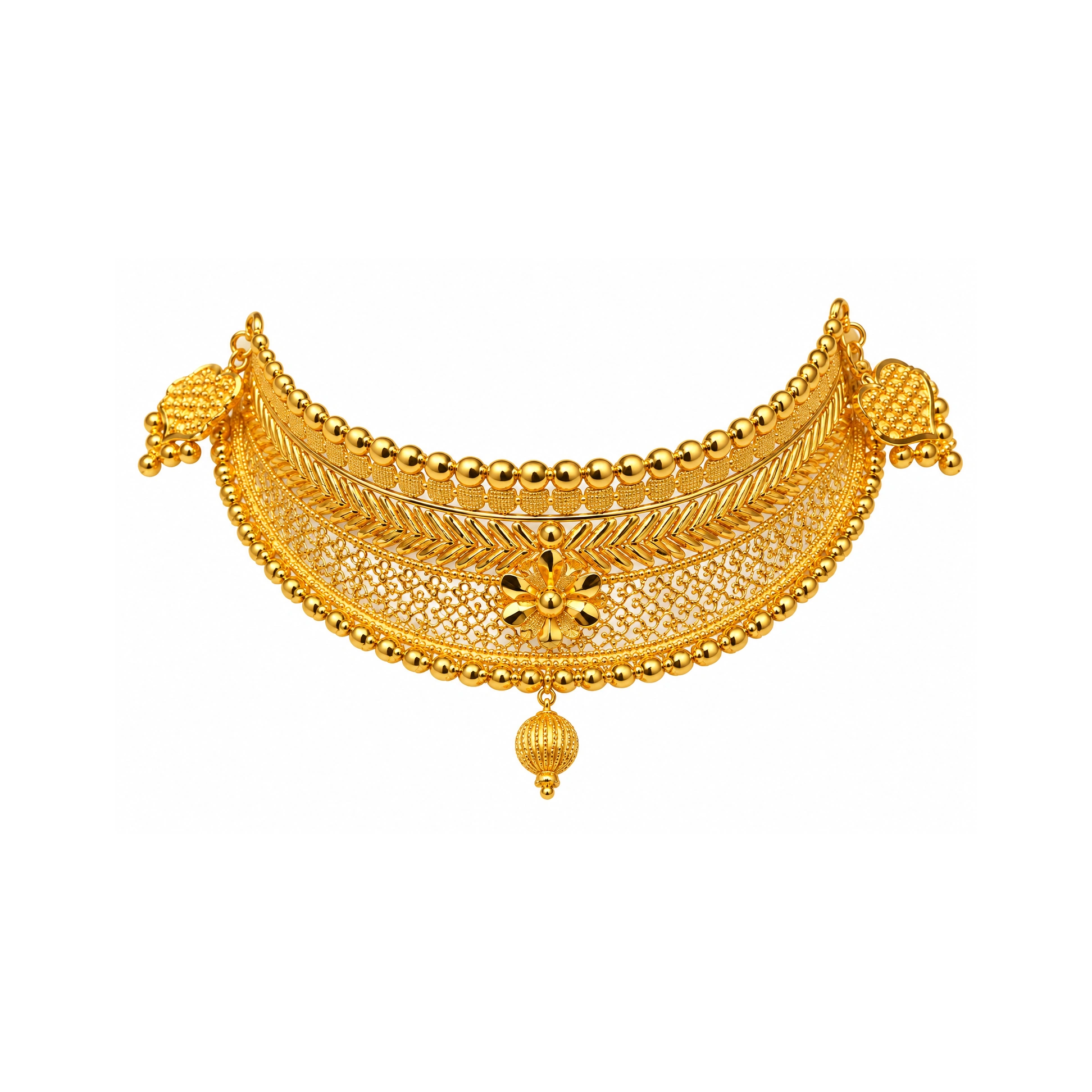The GSS066710379 Gold Short Necklace Set