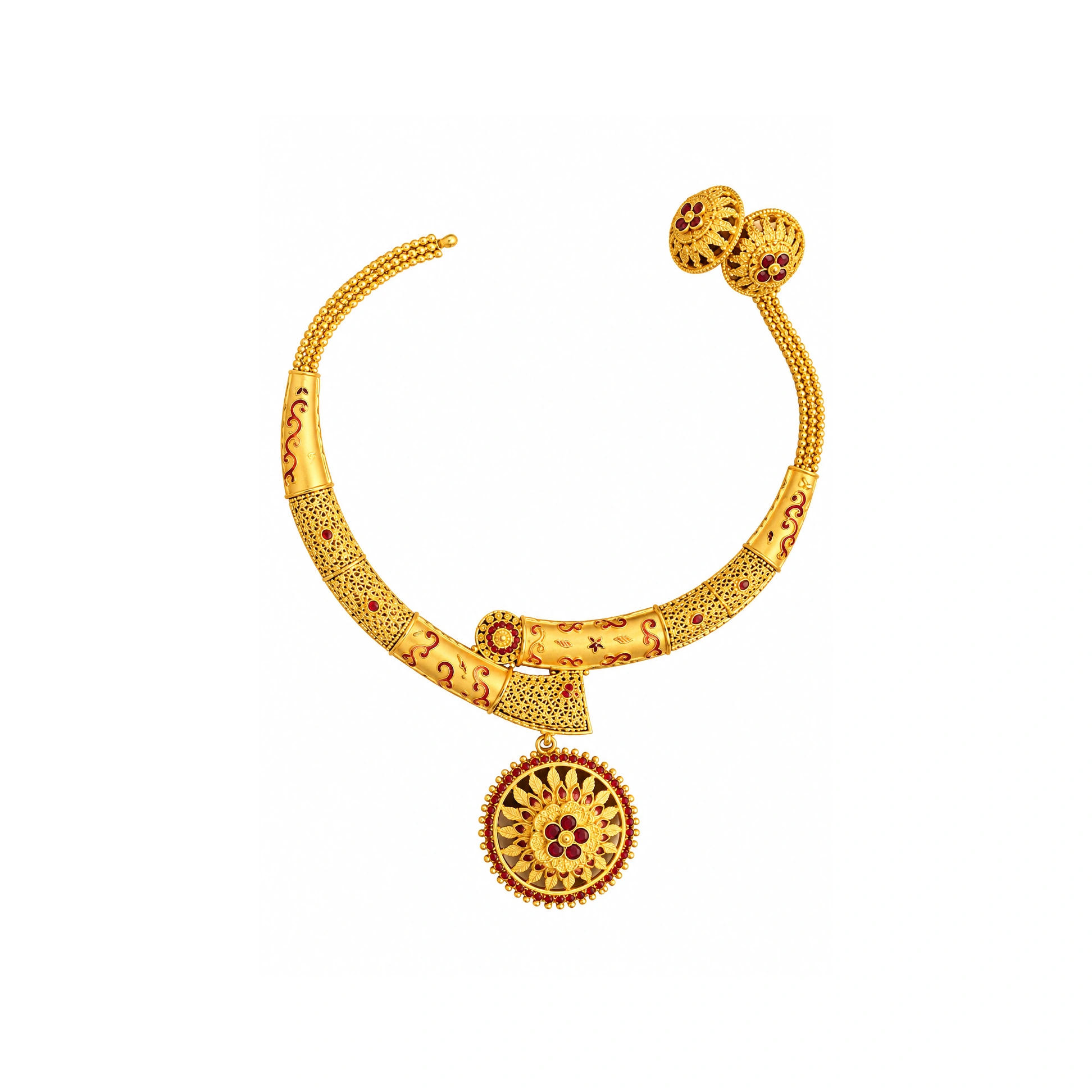 The GSS080210919 Gold Short Necklace Set