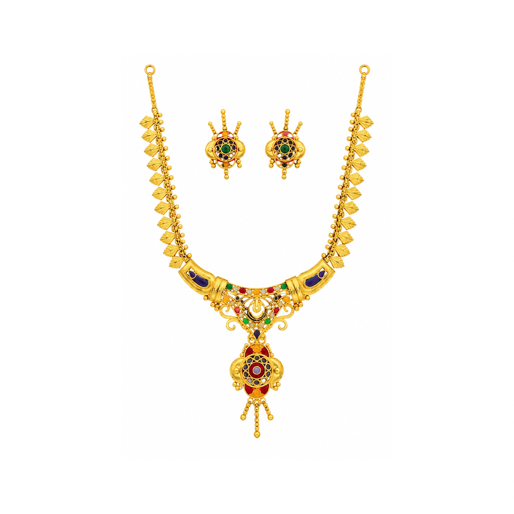 The GSS080210933 Gold Short Necklace Set
