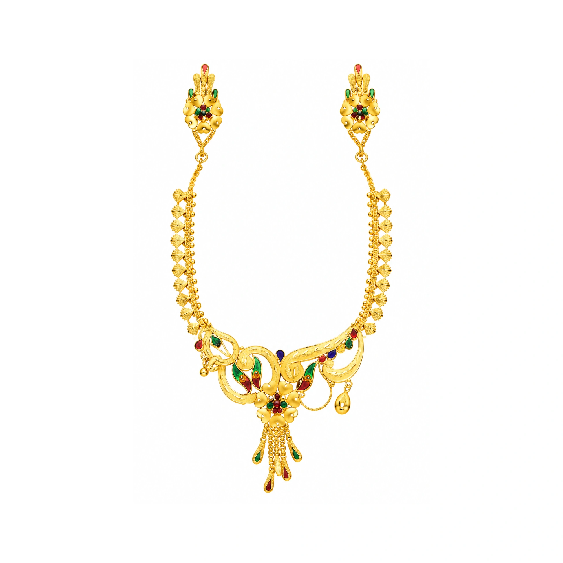 The GSS080210955 Gold Short Necklace Set