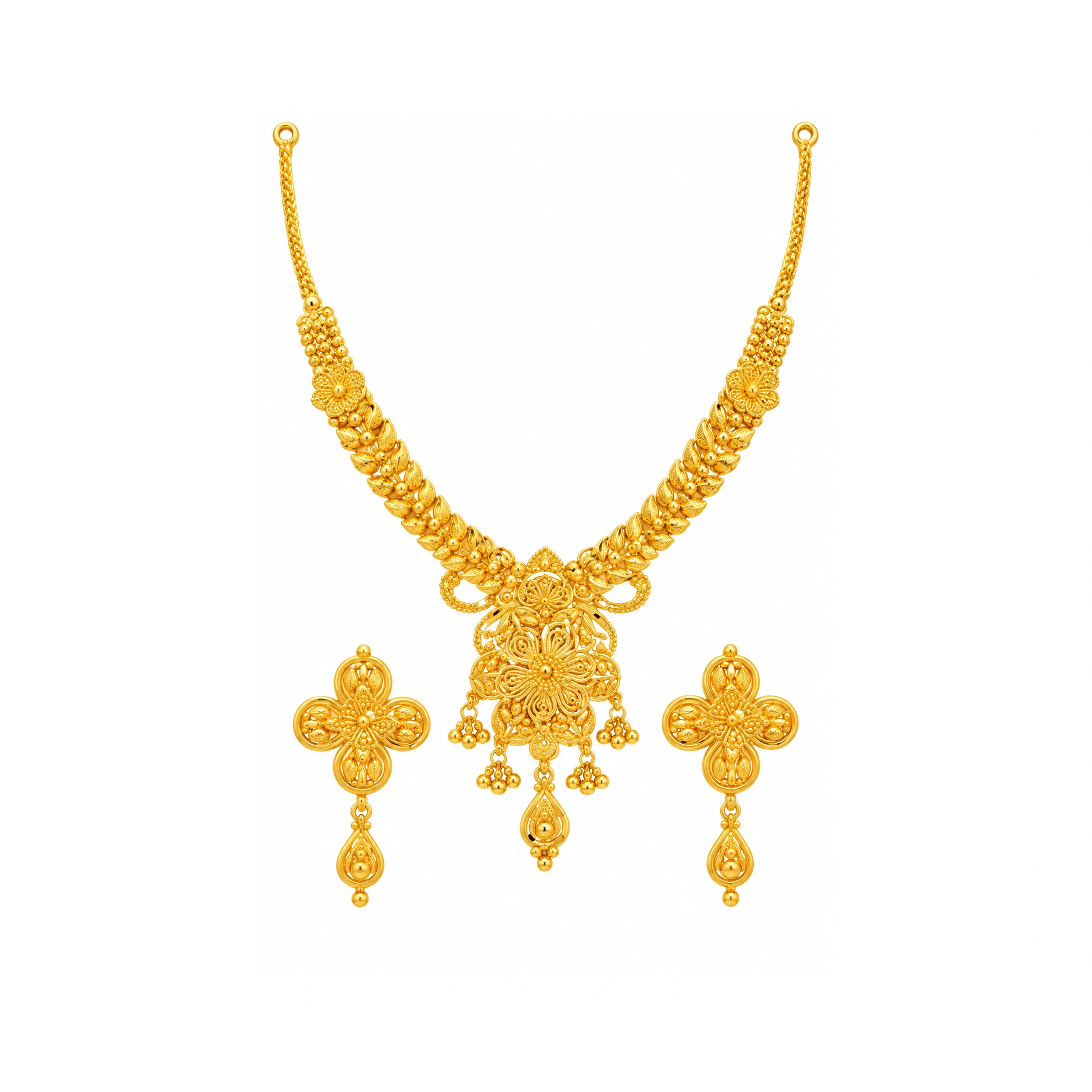 The GSS080310048 Gold Short Necklace Set