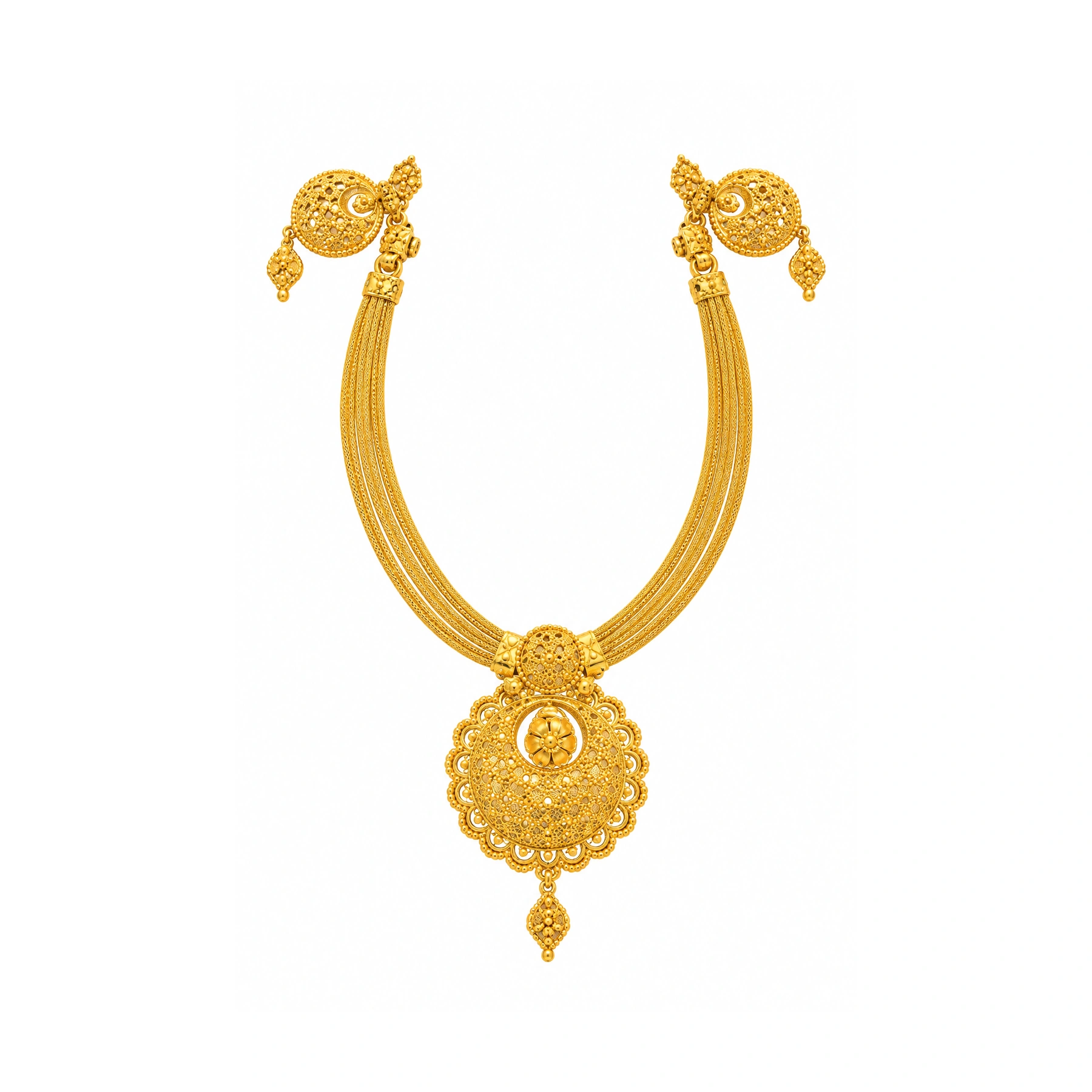 The GSS080310060 Gold Short Necklace Set