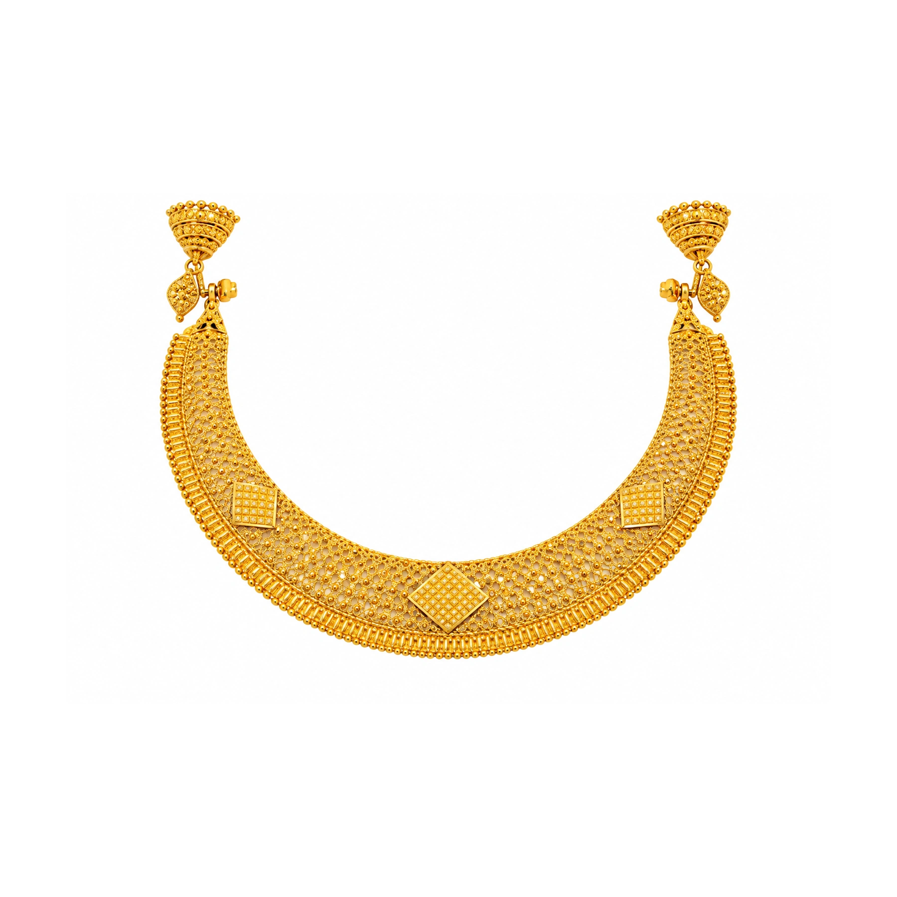 The GSS080310063 Gold Short Necklace Set